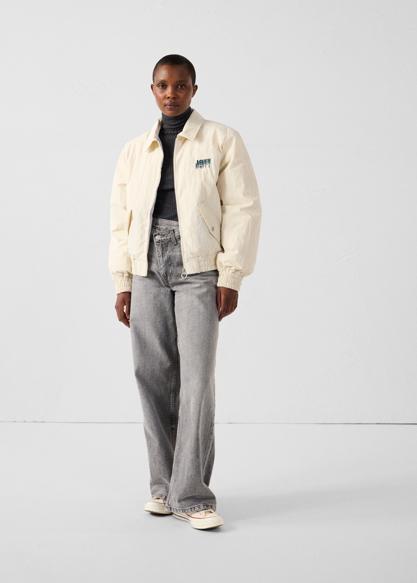 Natural/ice gray Becky bomber jacket JOTT White