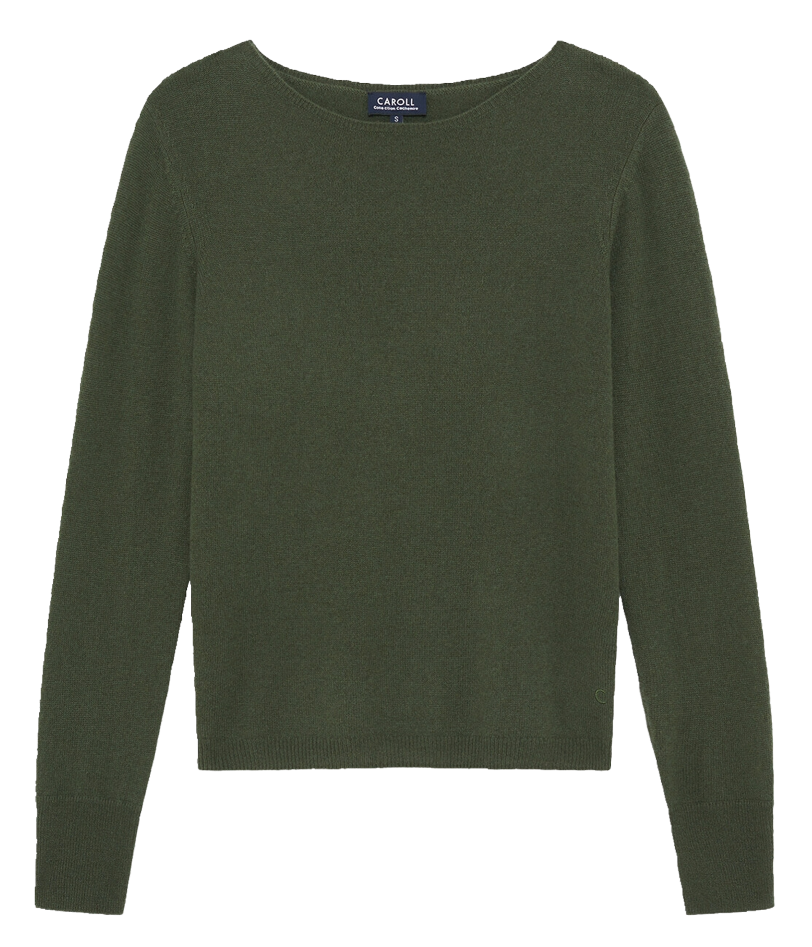 Pull en cachemire col bateau CAROLL Vert