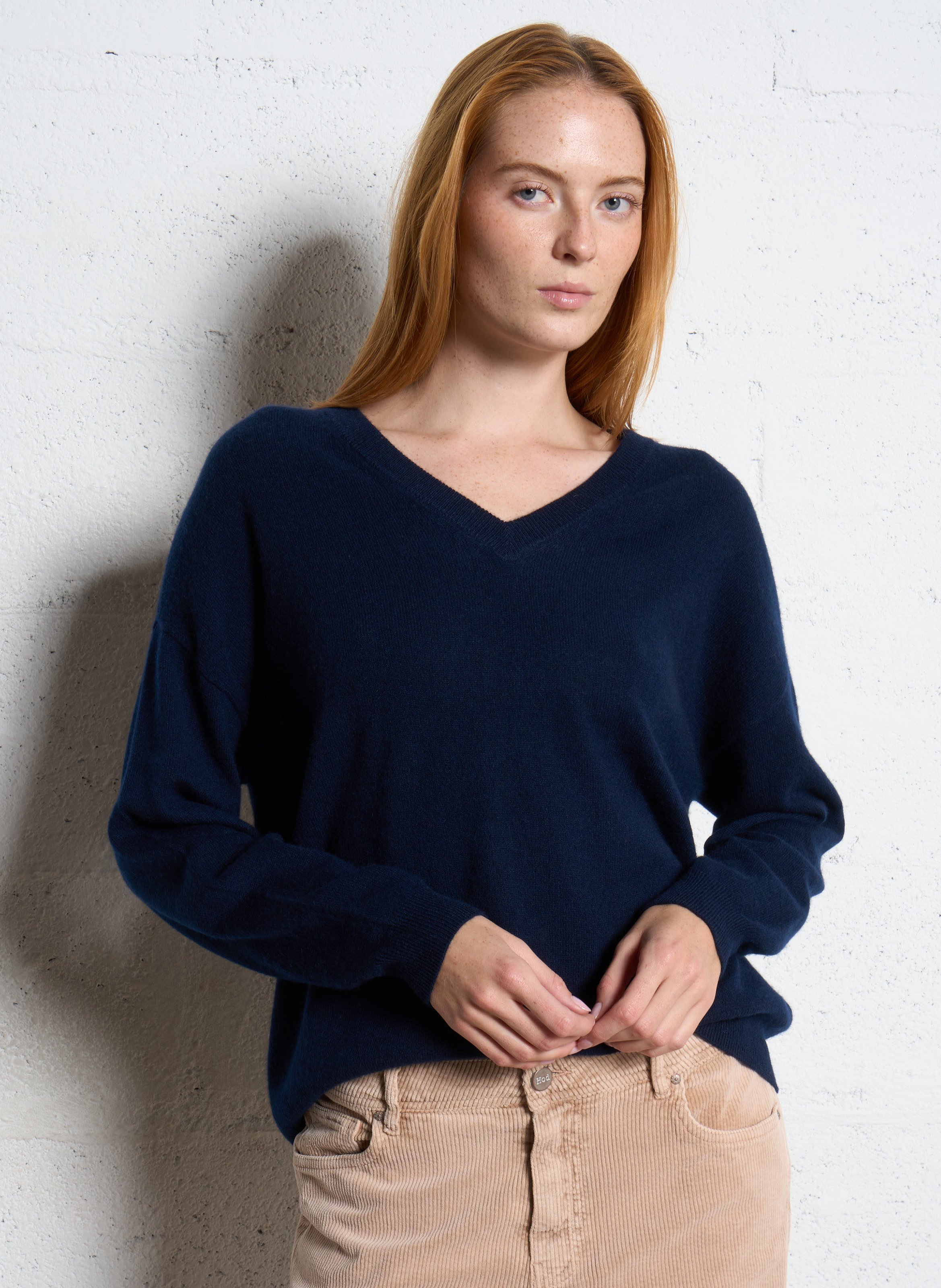 Pull oversize col V en cachemire SUD EXPRESS