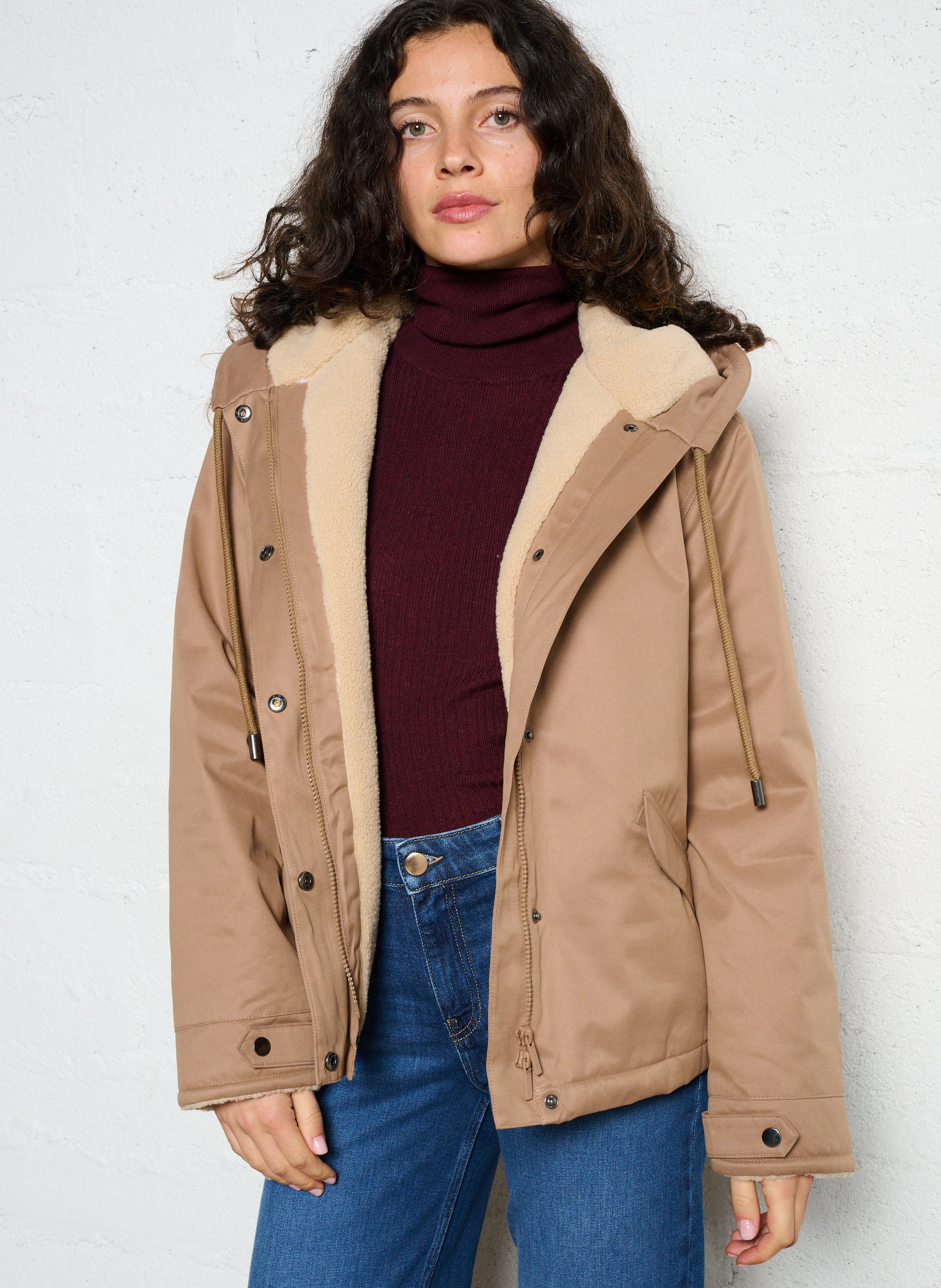 Blouson droit en coton mélangé SUD EXPRESS Beige