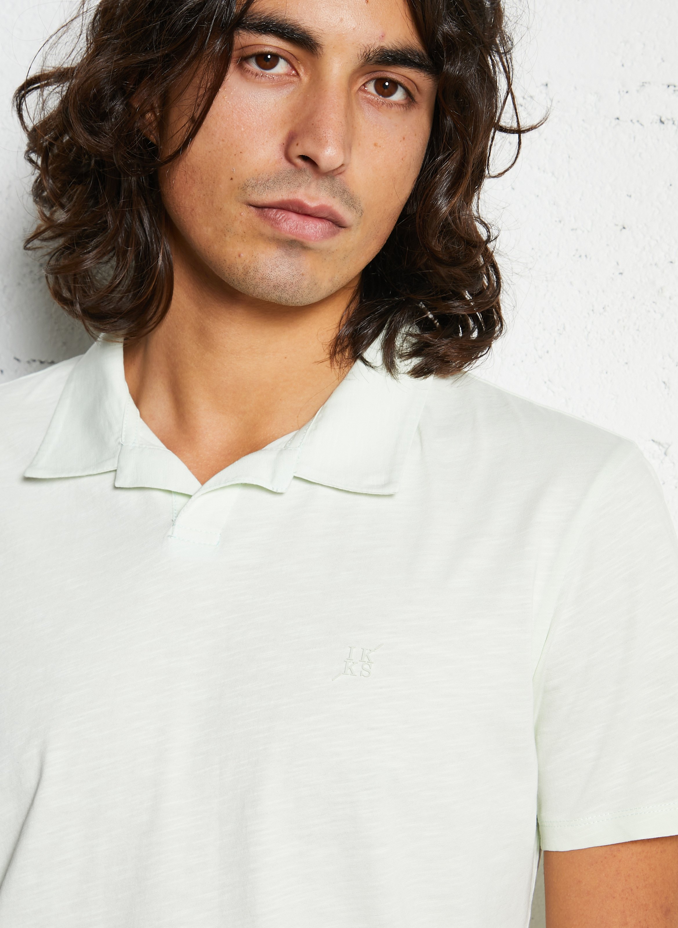 Polo manches courtes uni IKKS Vert