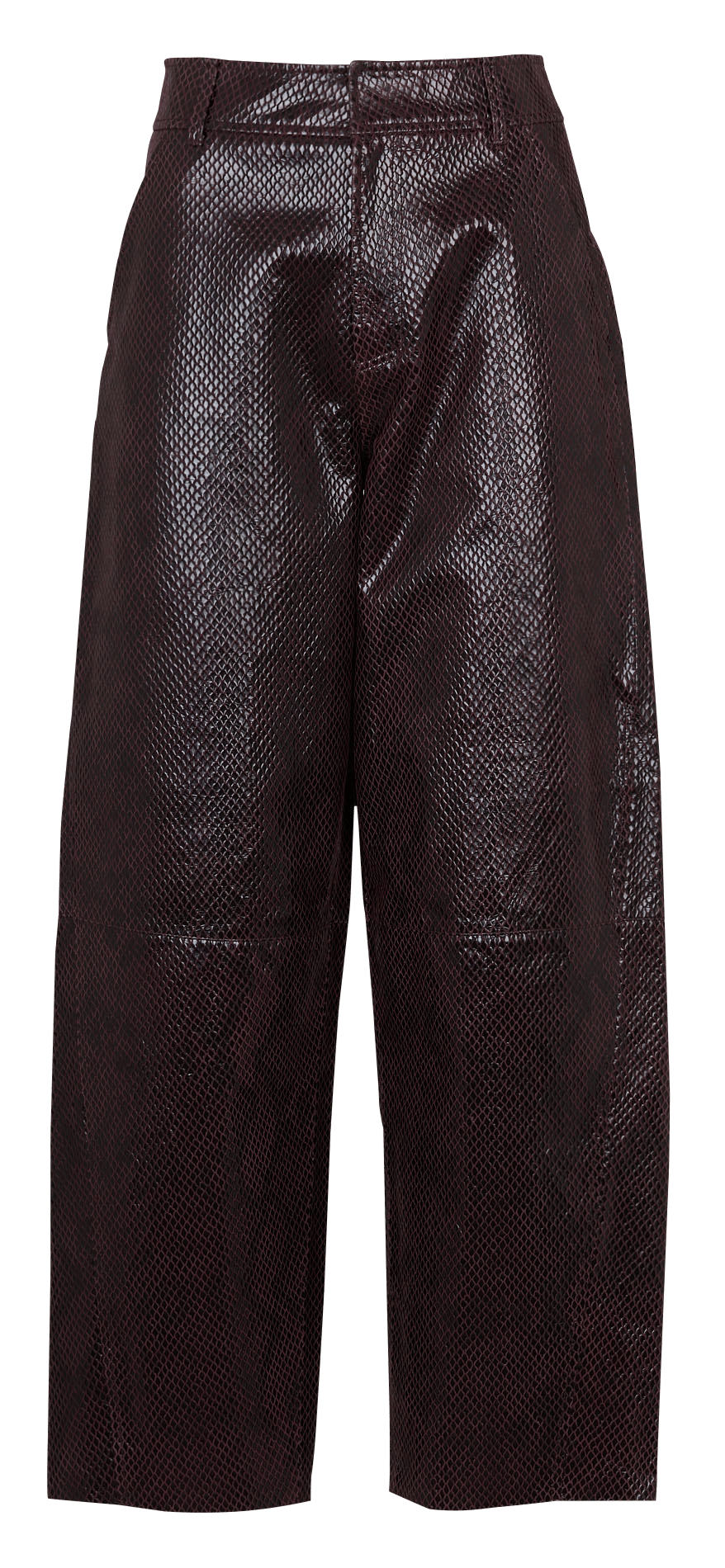 Rechte leren broek met reliëf IKKS Violet