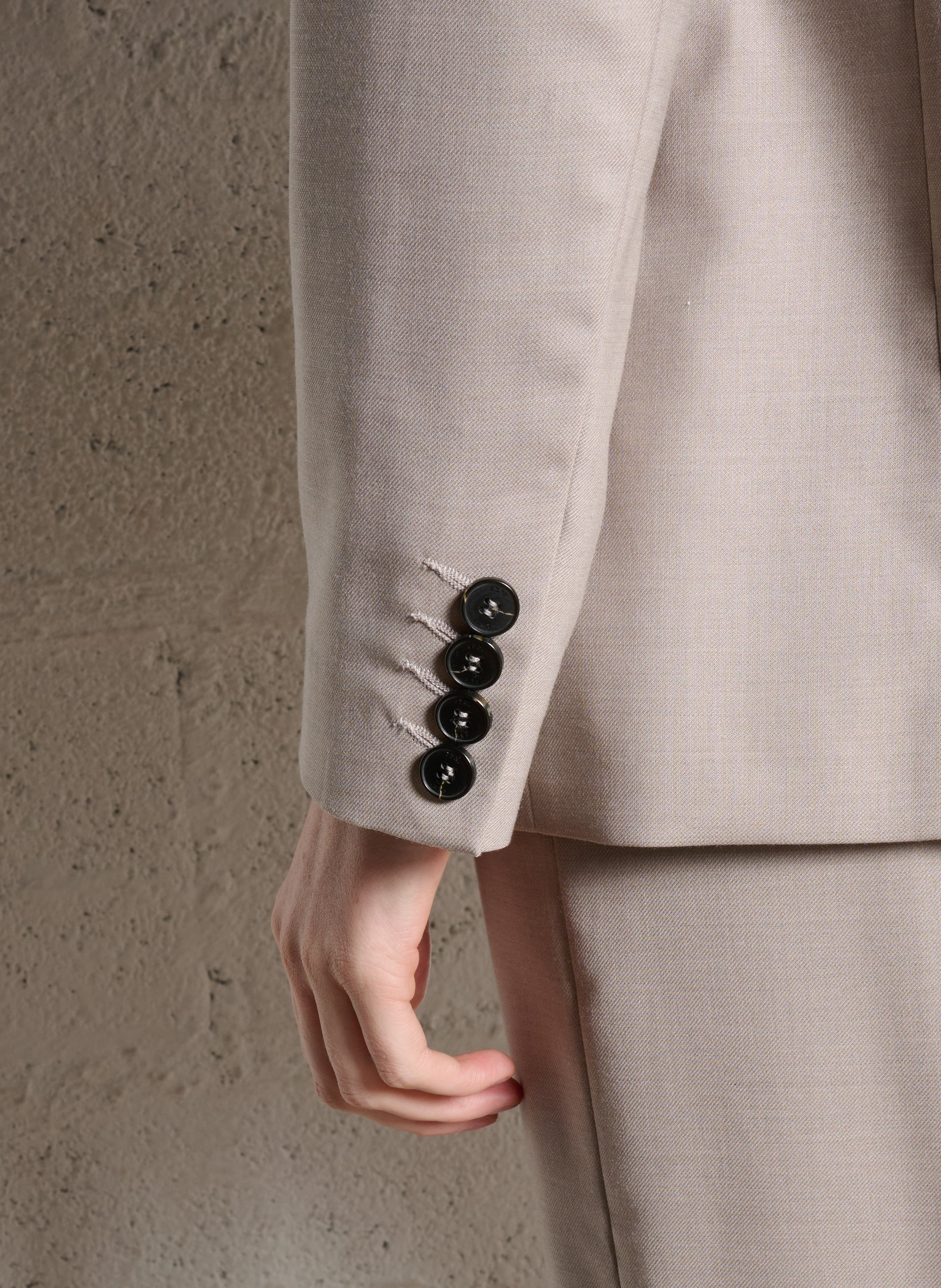 Rechte colbertjas met revers Beige