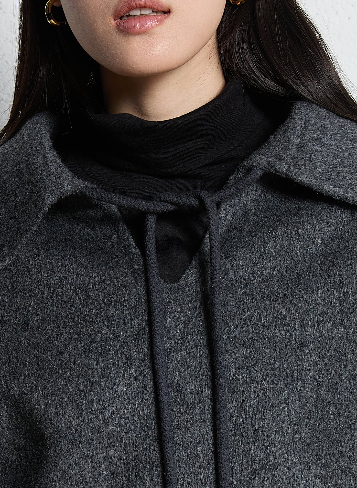 Pull ample col v en laine BERENICE Gris