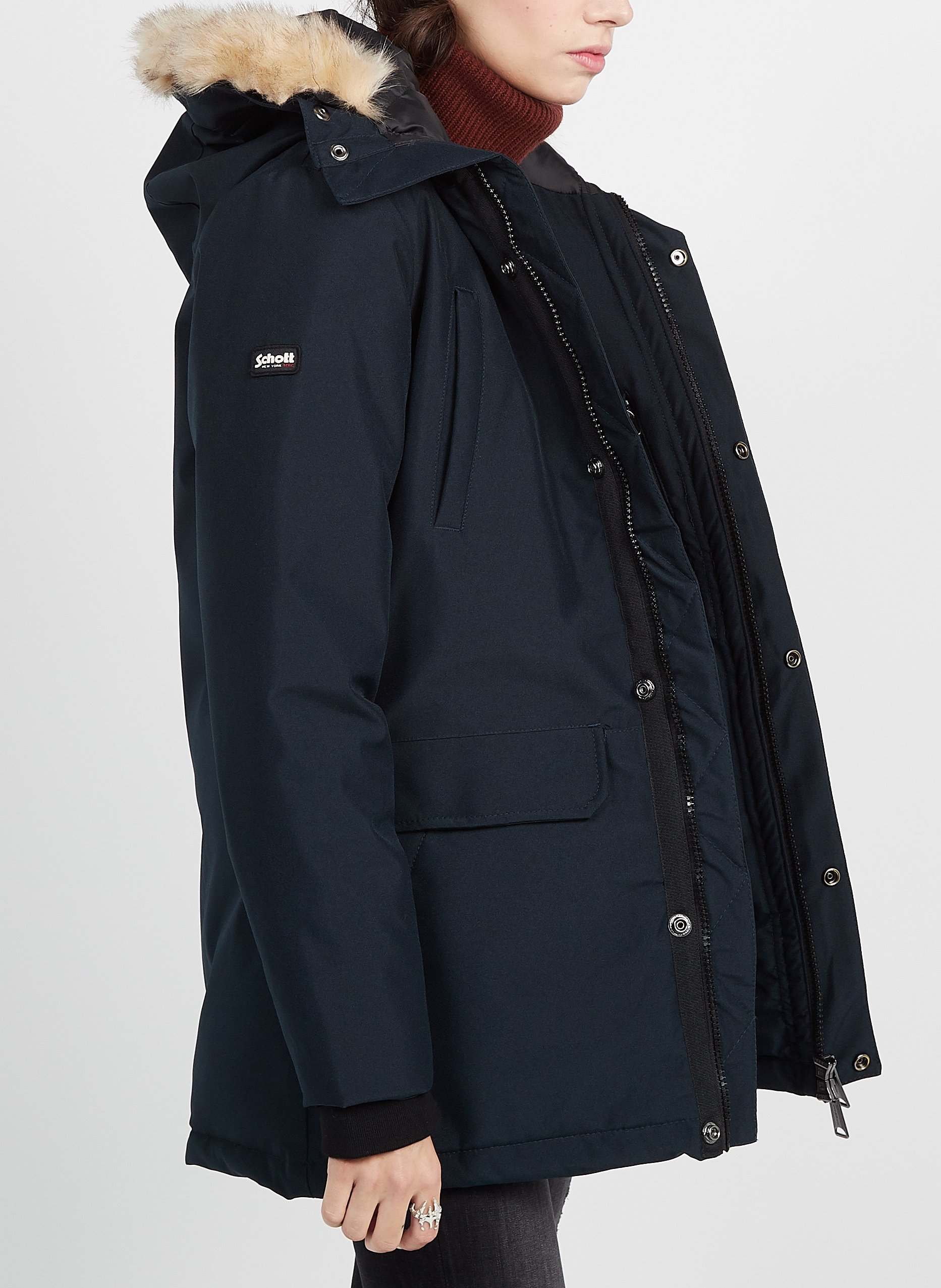 Parka à capuche SCHOTT Bleu