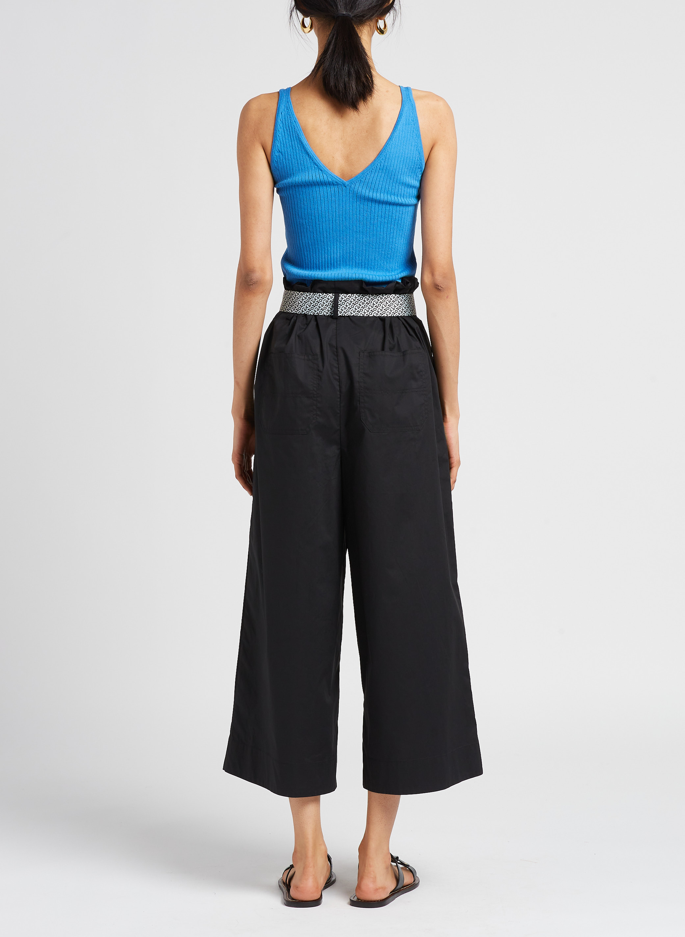 Katoenen carrotbroek met hoge taille PINKO Zwart