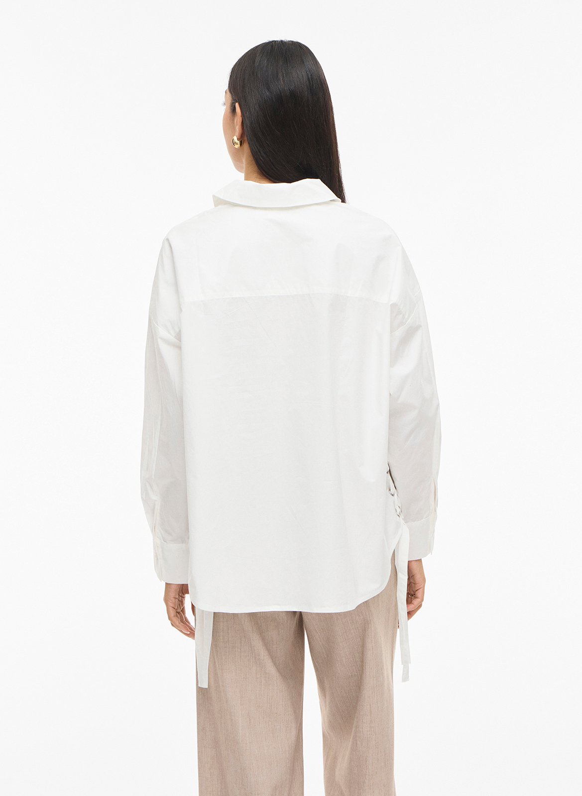 Chemise col classique en coton VILA Beige