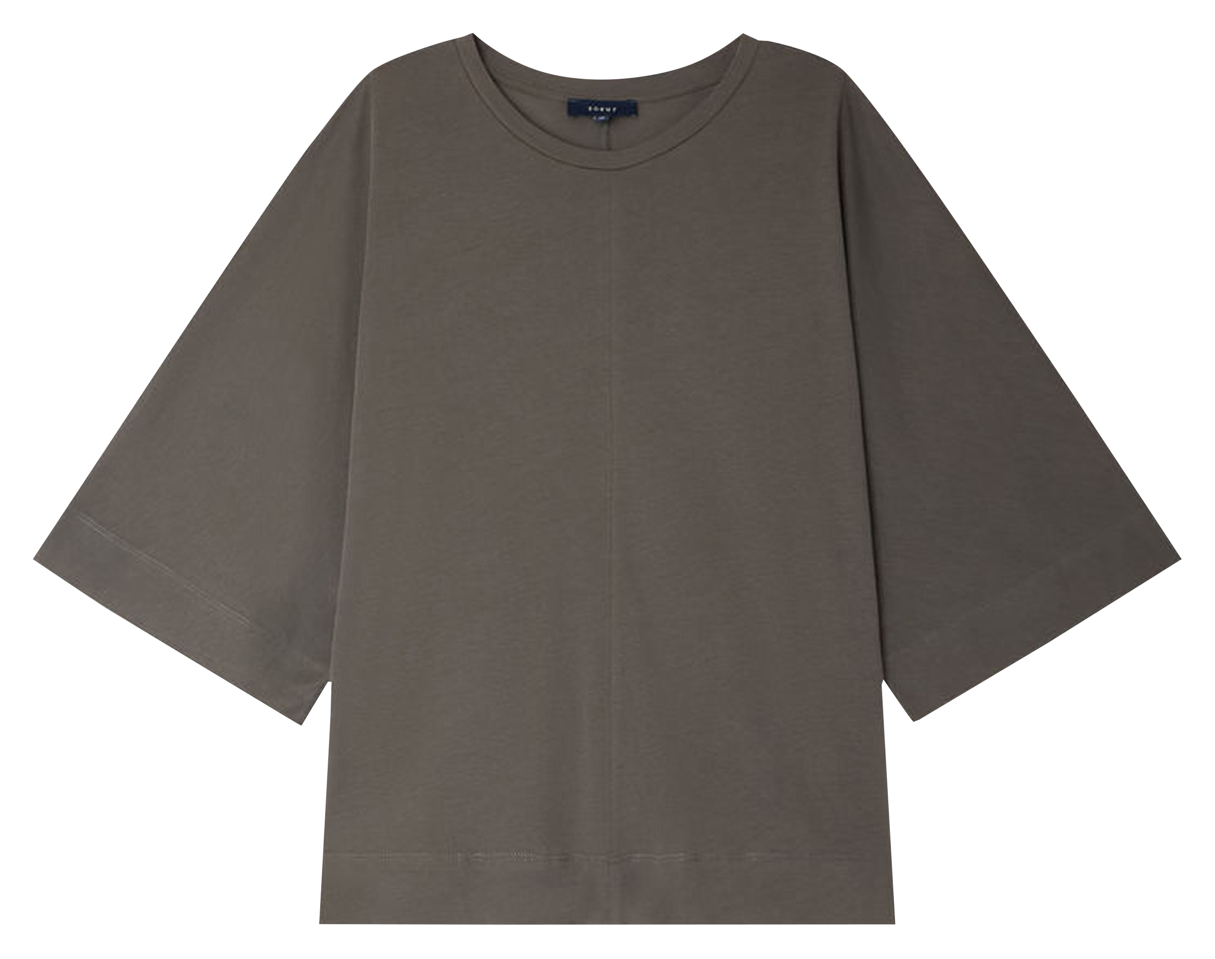 Ruimvallend T-shirt van biokatoen met ronde hals SOEUR Blauw