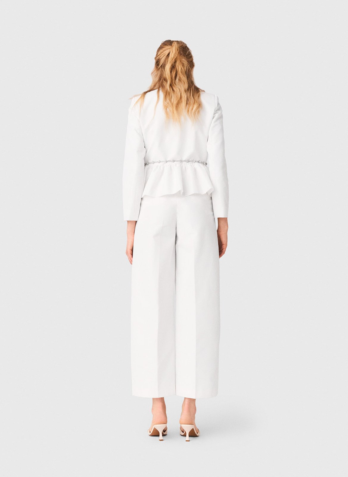 Veste courte évasée col rond MAJE Blanc