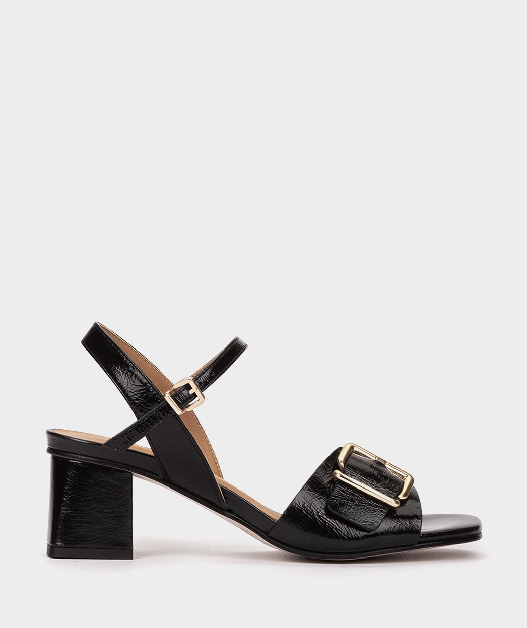 High-heeled black patent leather sandals PEDRO MIRALLES Black