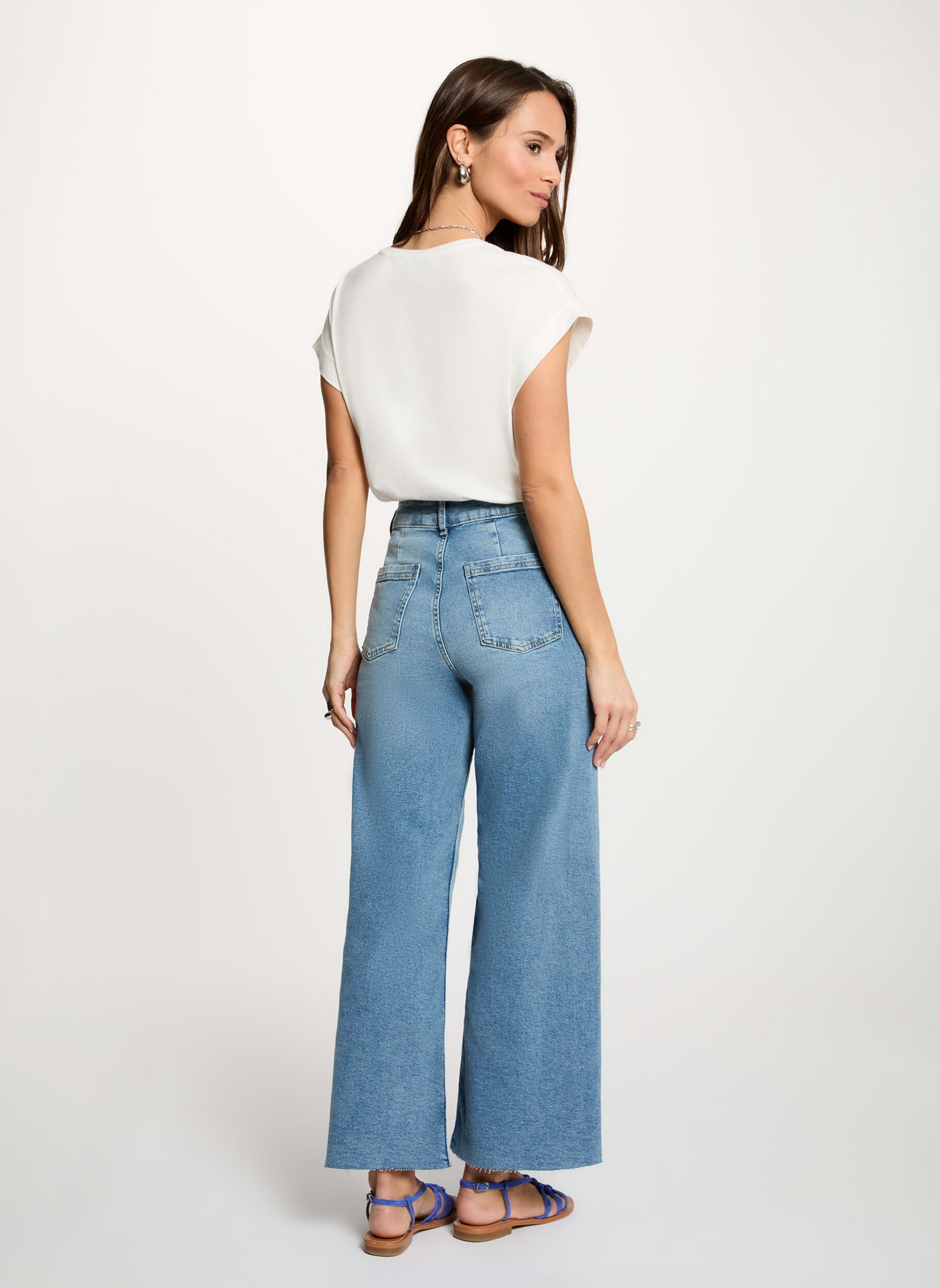 Jean large délavé MORGAN Bleu