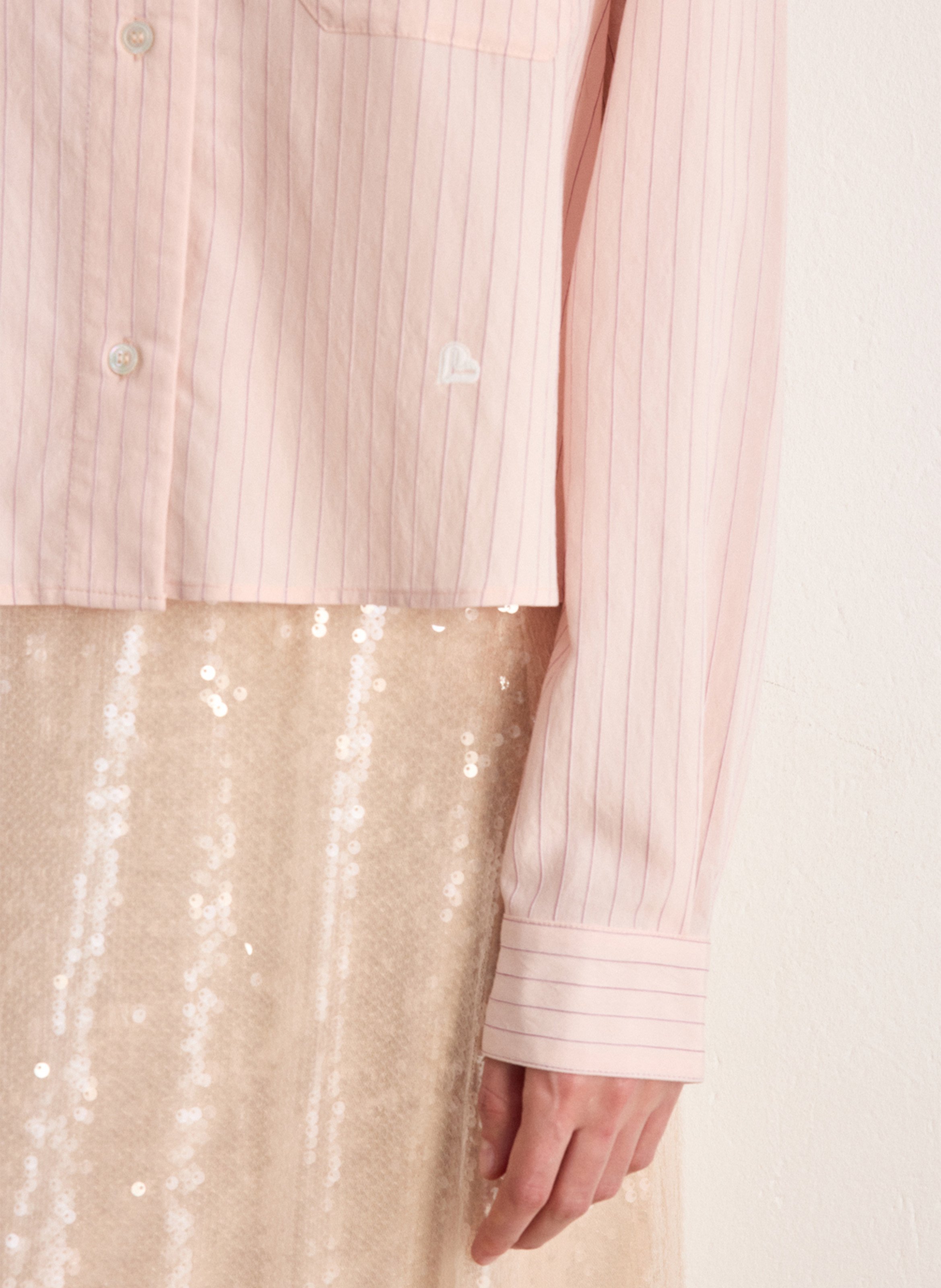 Straight striped shirt with classic collar PABLO Red