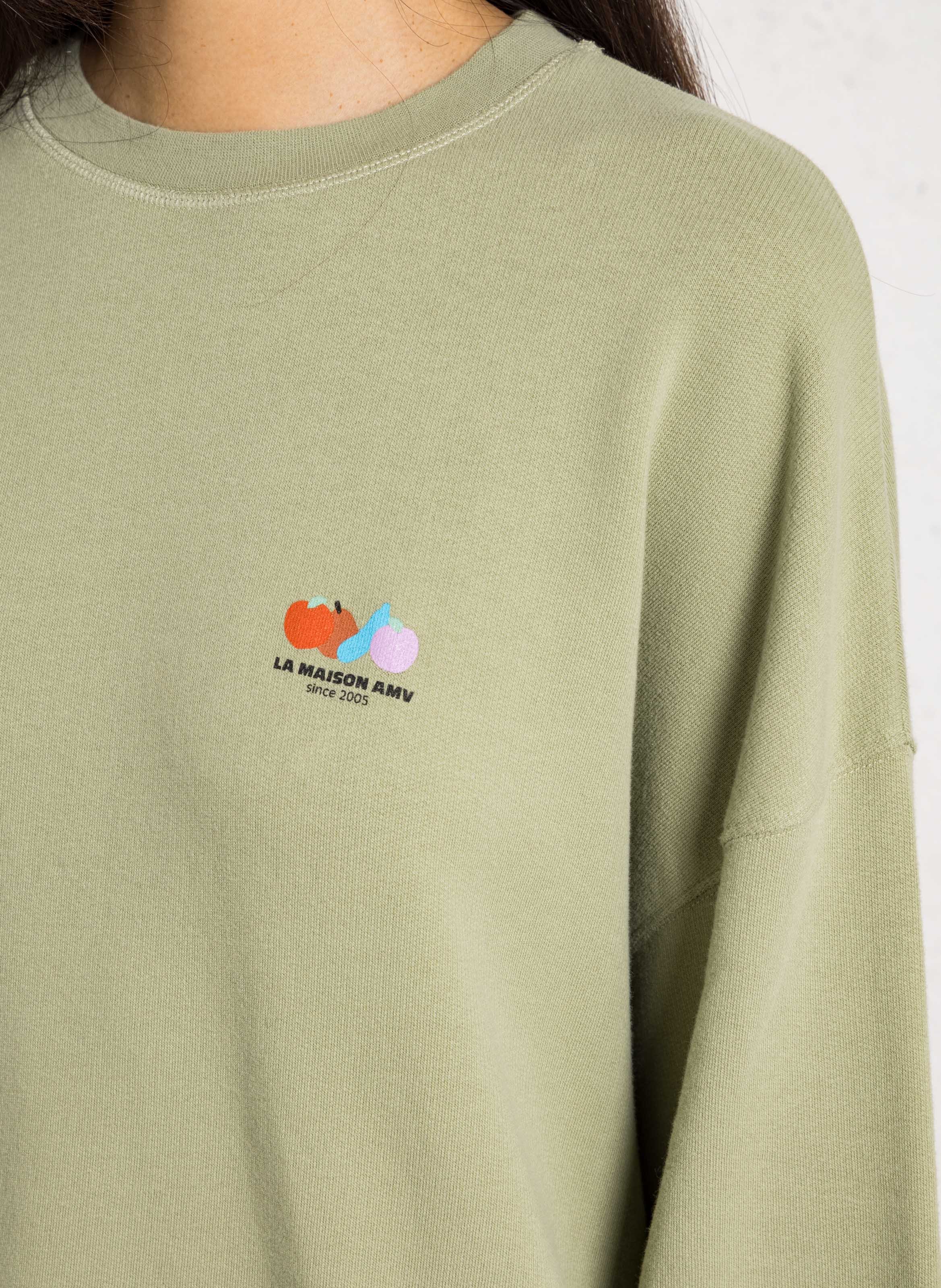 Oversize-Sweatshirt aus Baumwoll-Mix mit Rundhalsausschnitt AMERICAN VINTAGE Grun