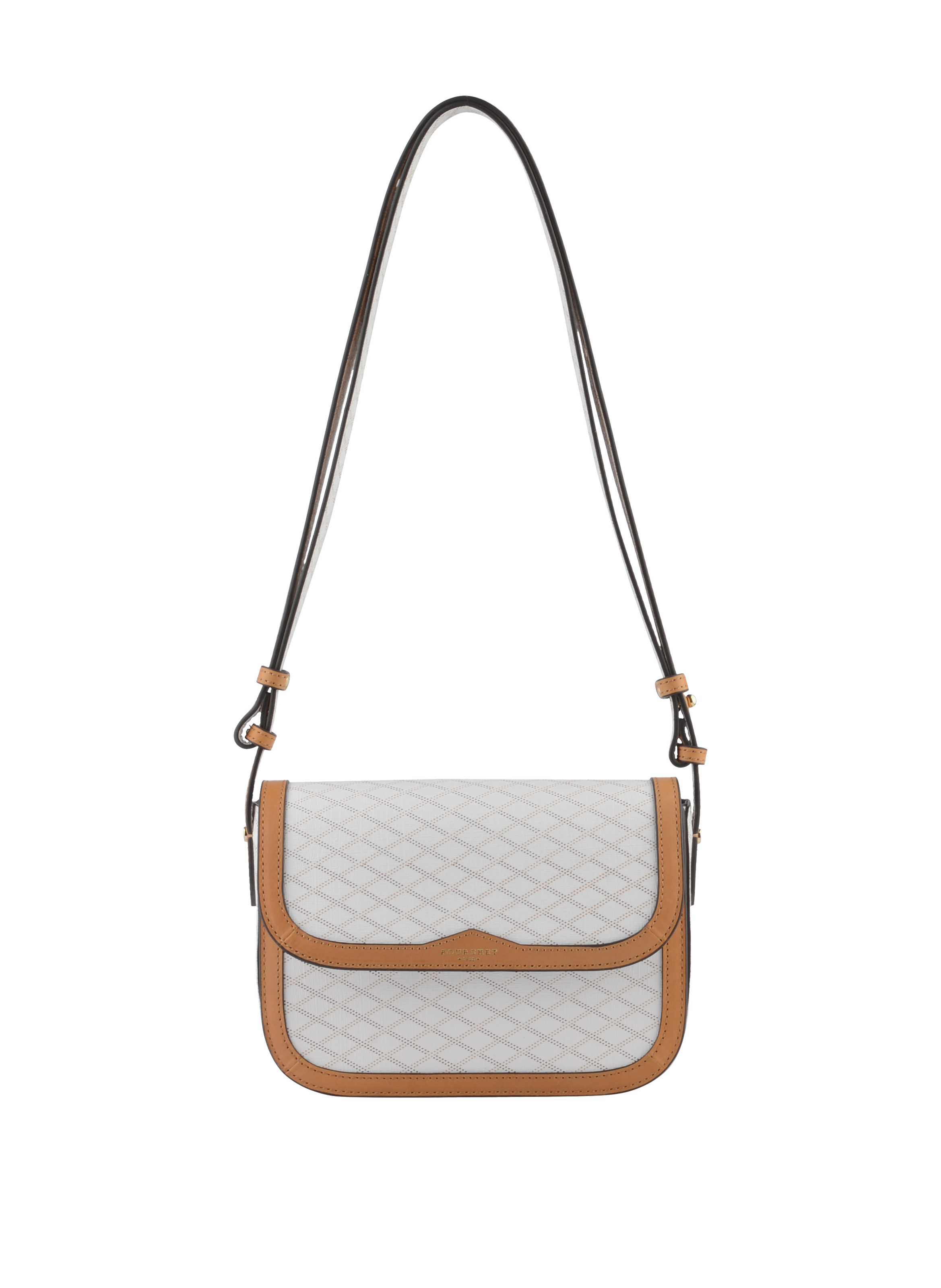 Coated canvas shoulder bag POURCHET