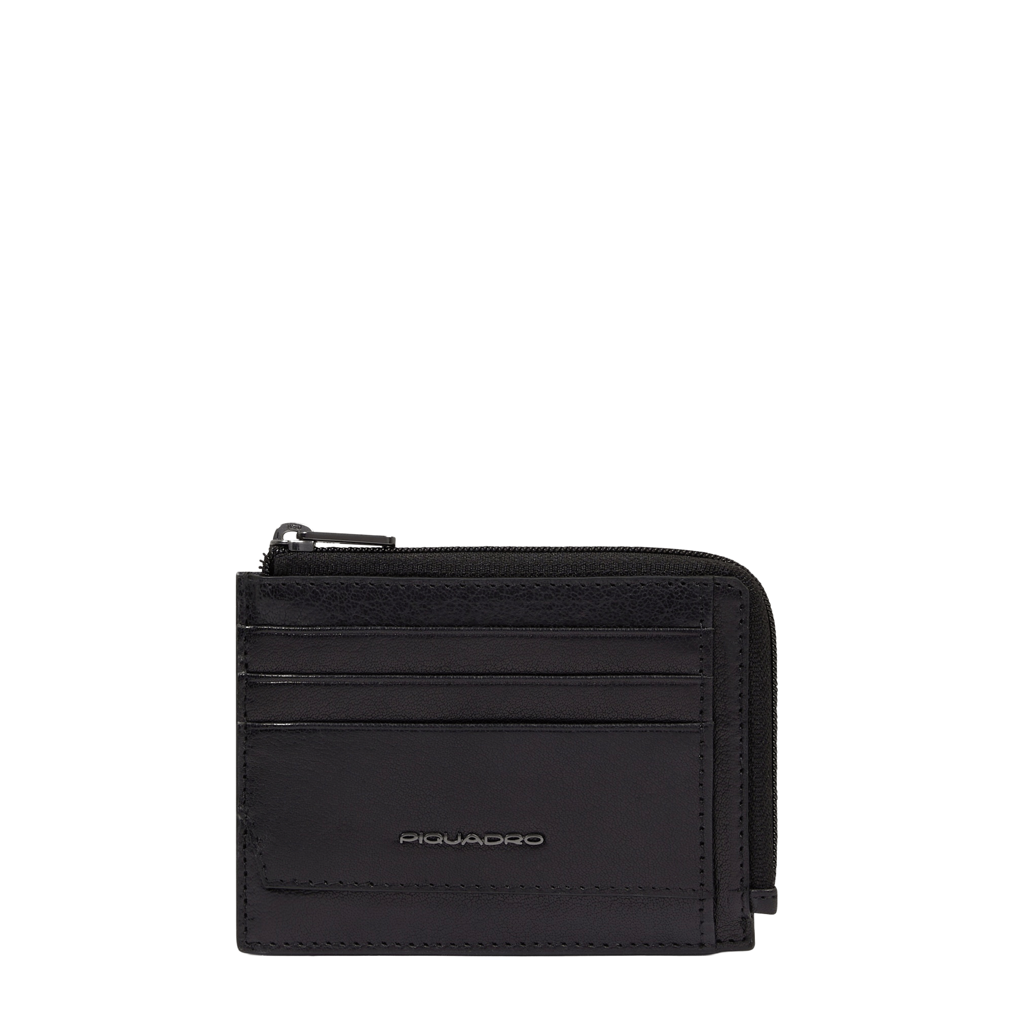 Leather coin purse PIQUADRO Black