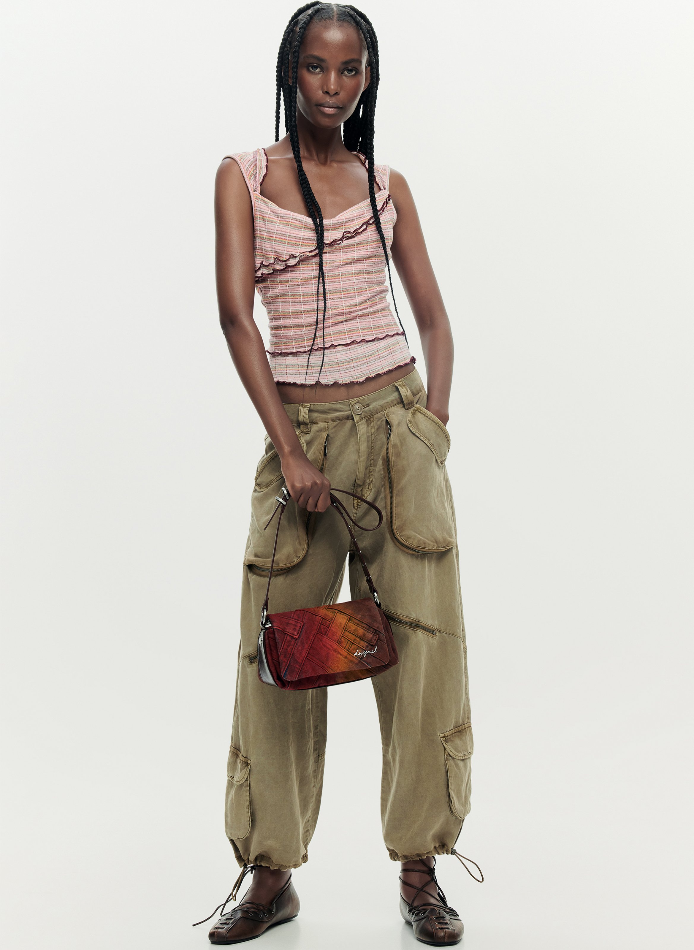 Sac bandoulière à rabat en patch  DESIGUAL Multicolore