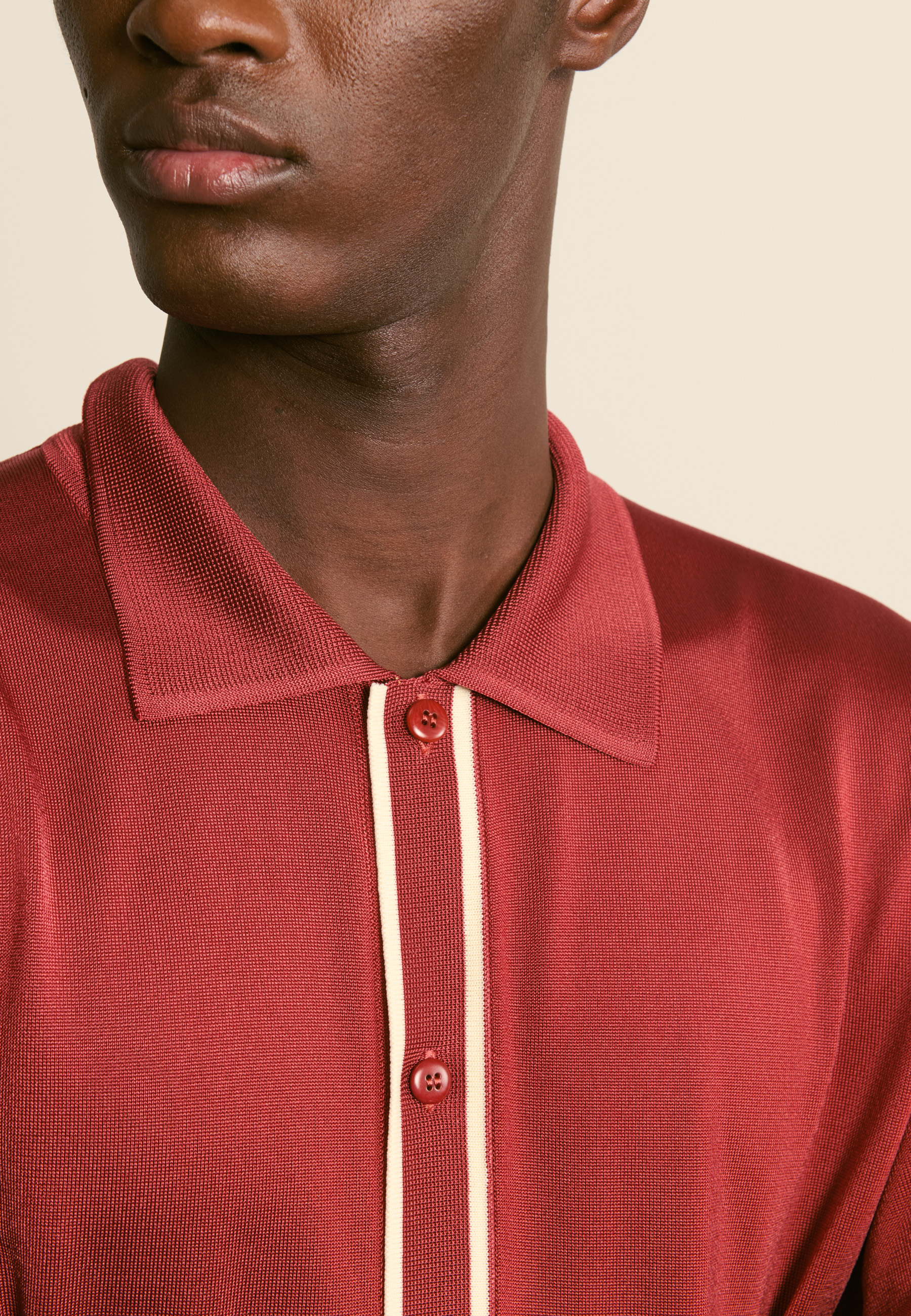 Chemise manches courtes en fil lumière MAISON MONTAGUT Rouge