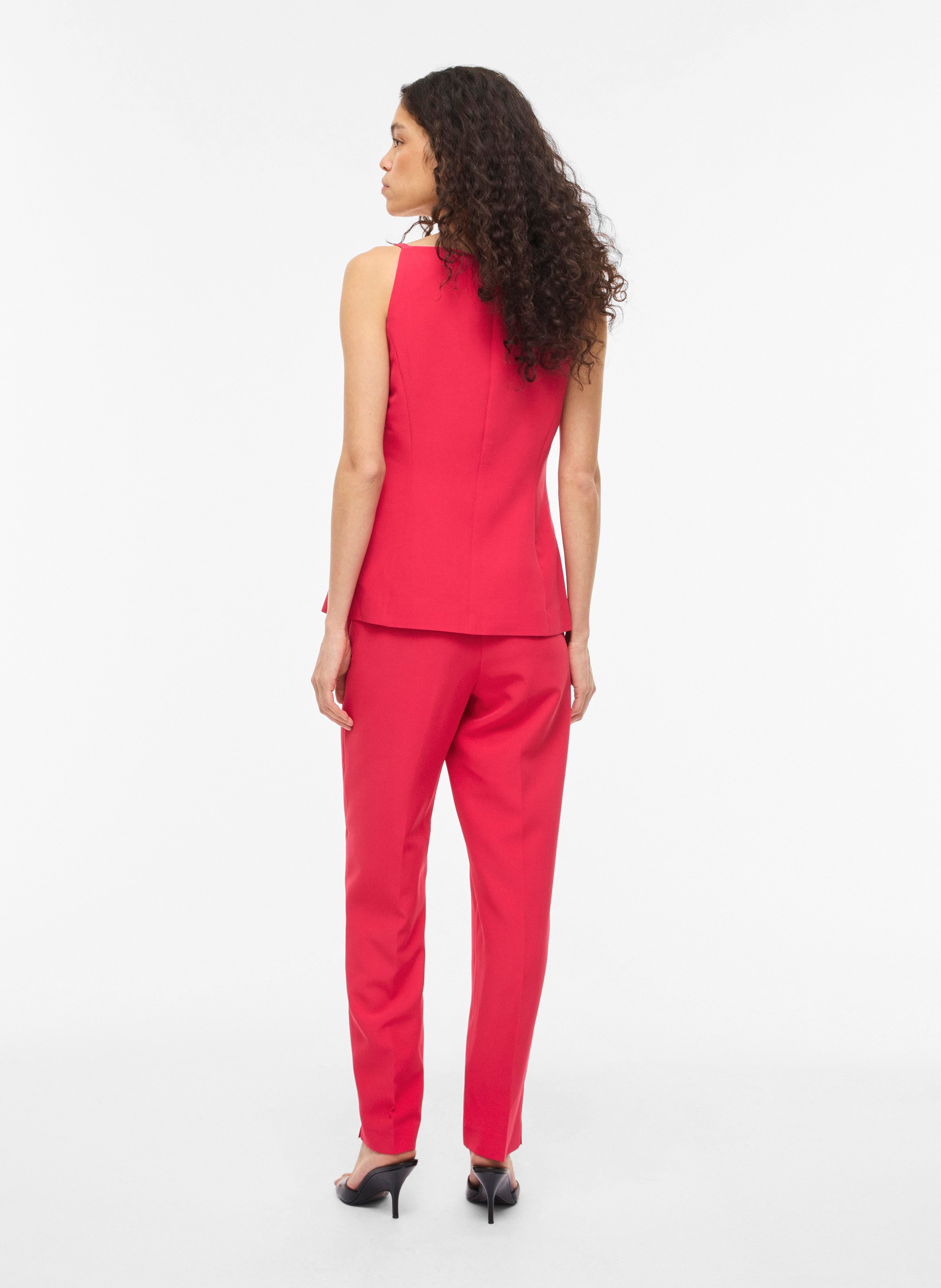 High-waisted carrot-cut trousers VILA Pink