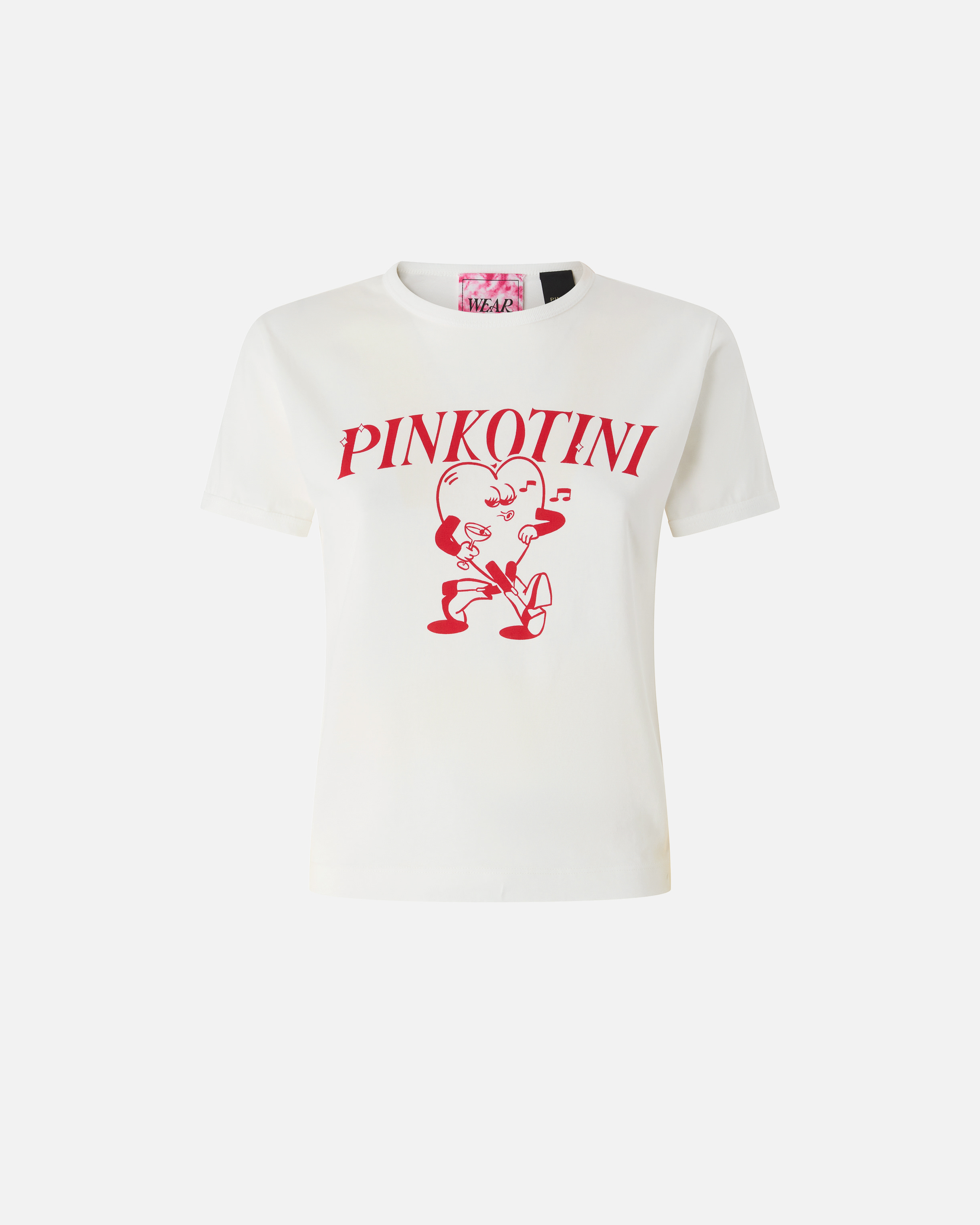 T-shirt with heart print and pinkotini PINKO Multicolored