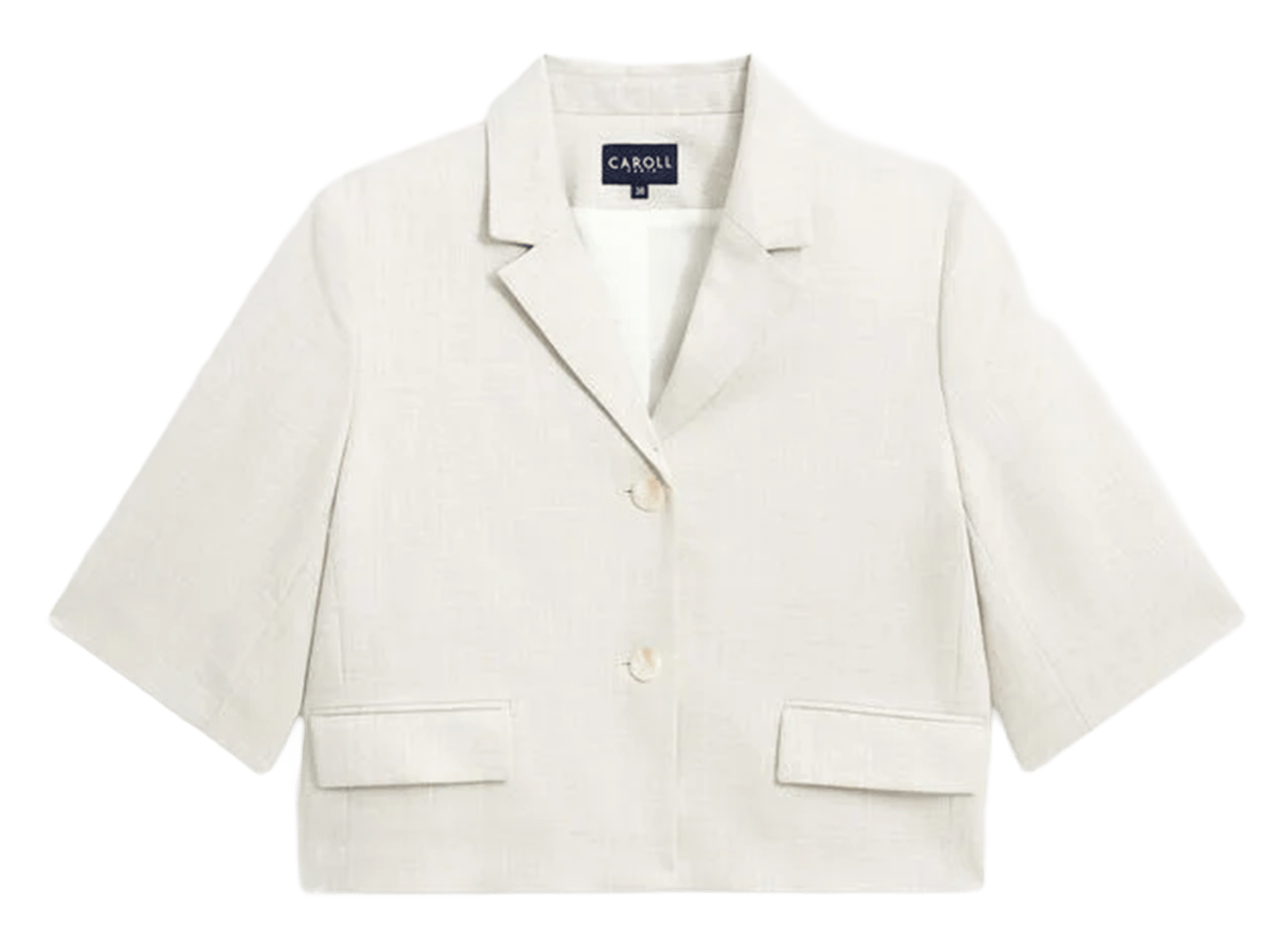 Veste courte droite  CAROLL Beige