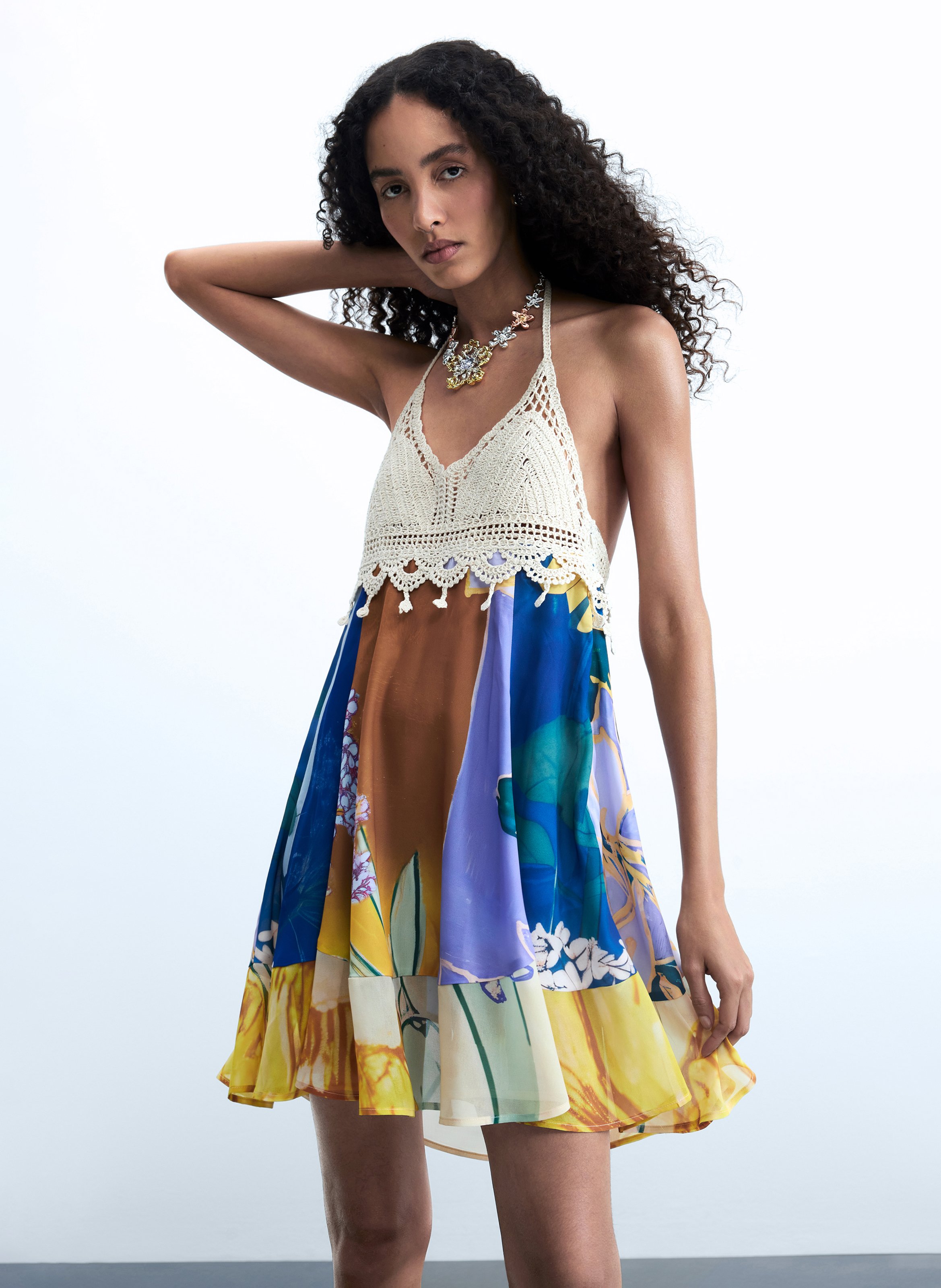 Robe courte ample imprimée DESIGUAL Multicolore