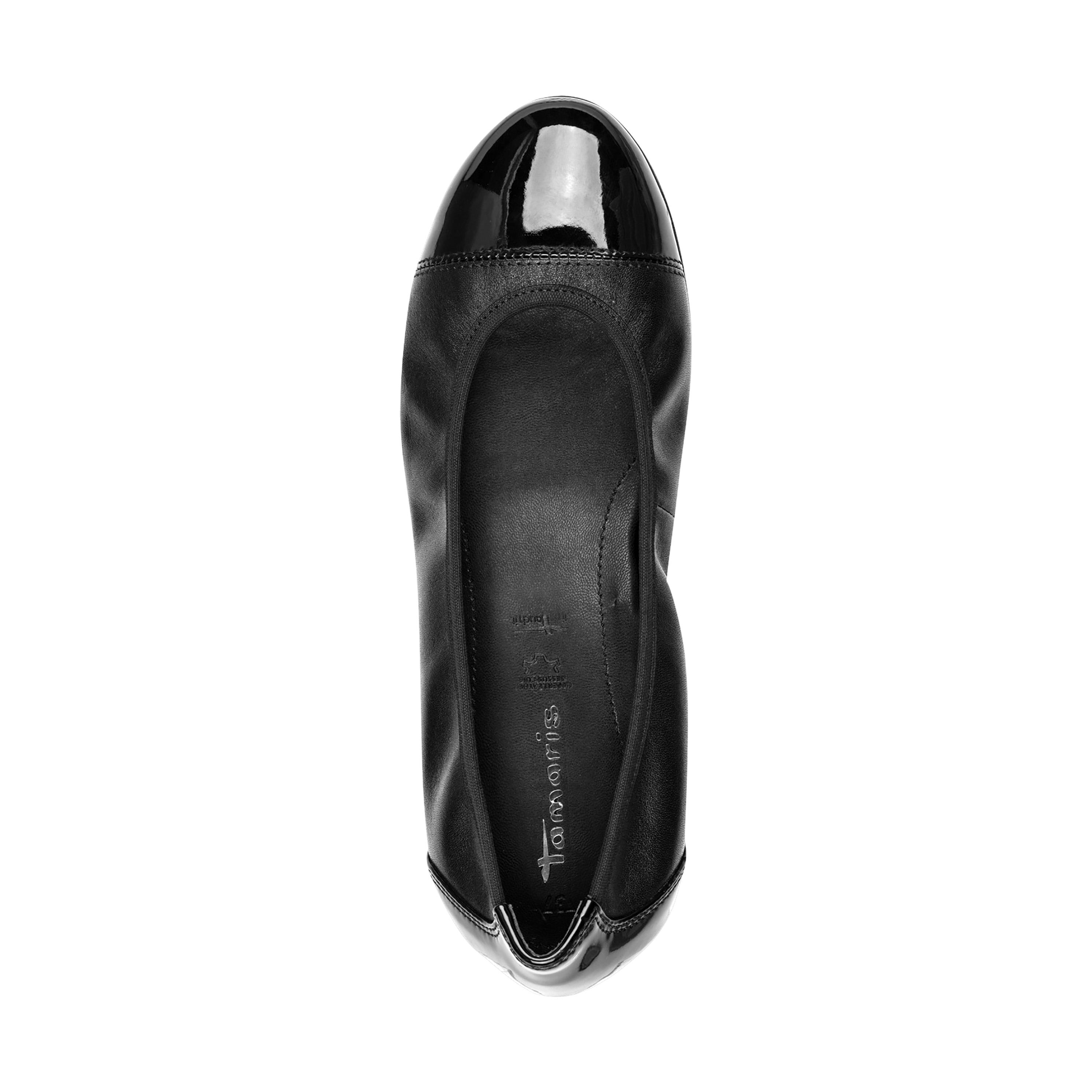 Leather ballet pumps TAMARIS Black