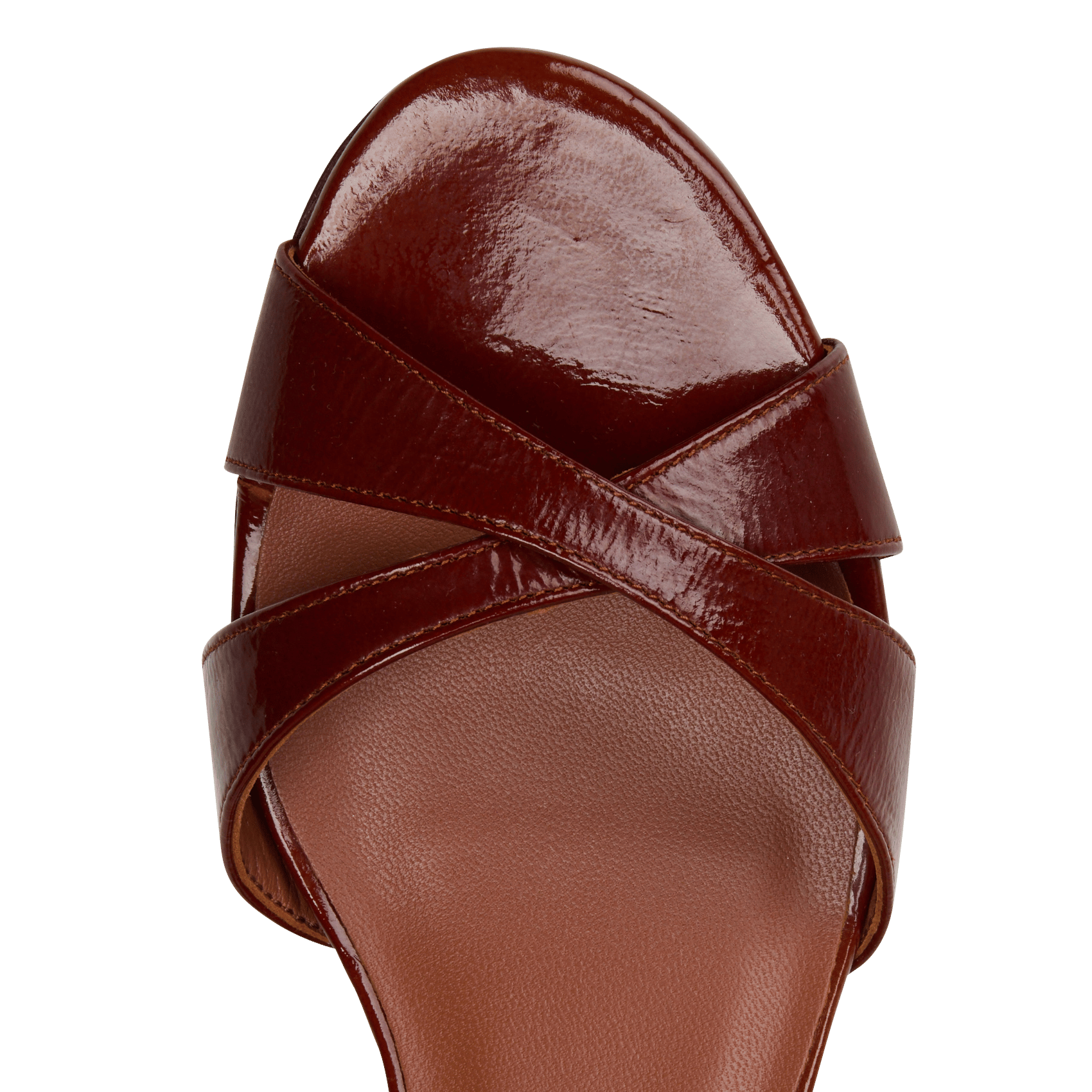 Lakleren sandalen met hak RIVECOUR Bruin