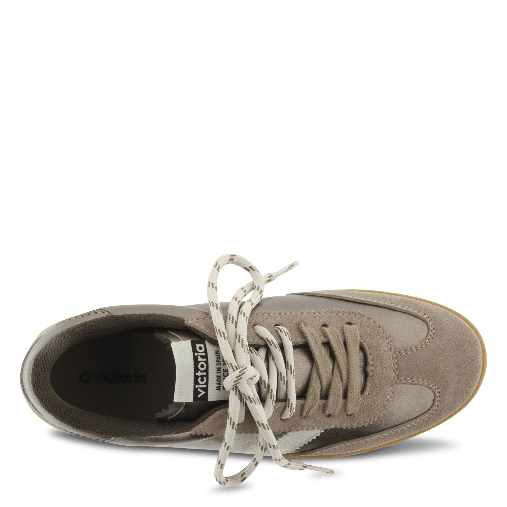 Dual-material trainers VICTORIA Beige
