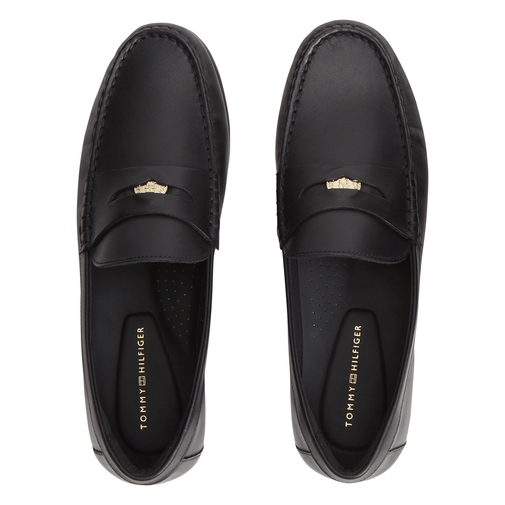 Leren loafers TOMMY HILFIGER Zwart