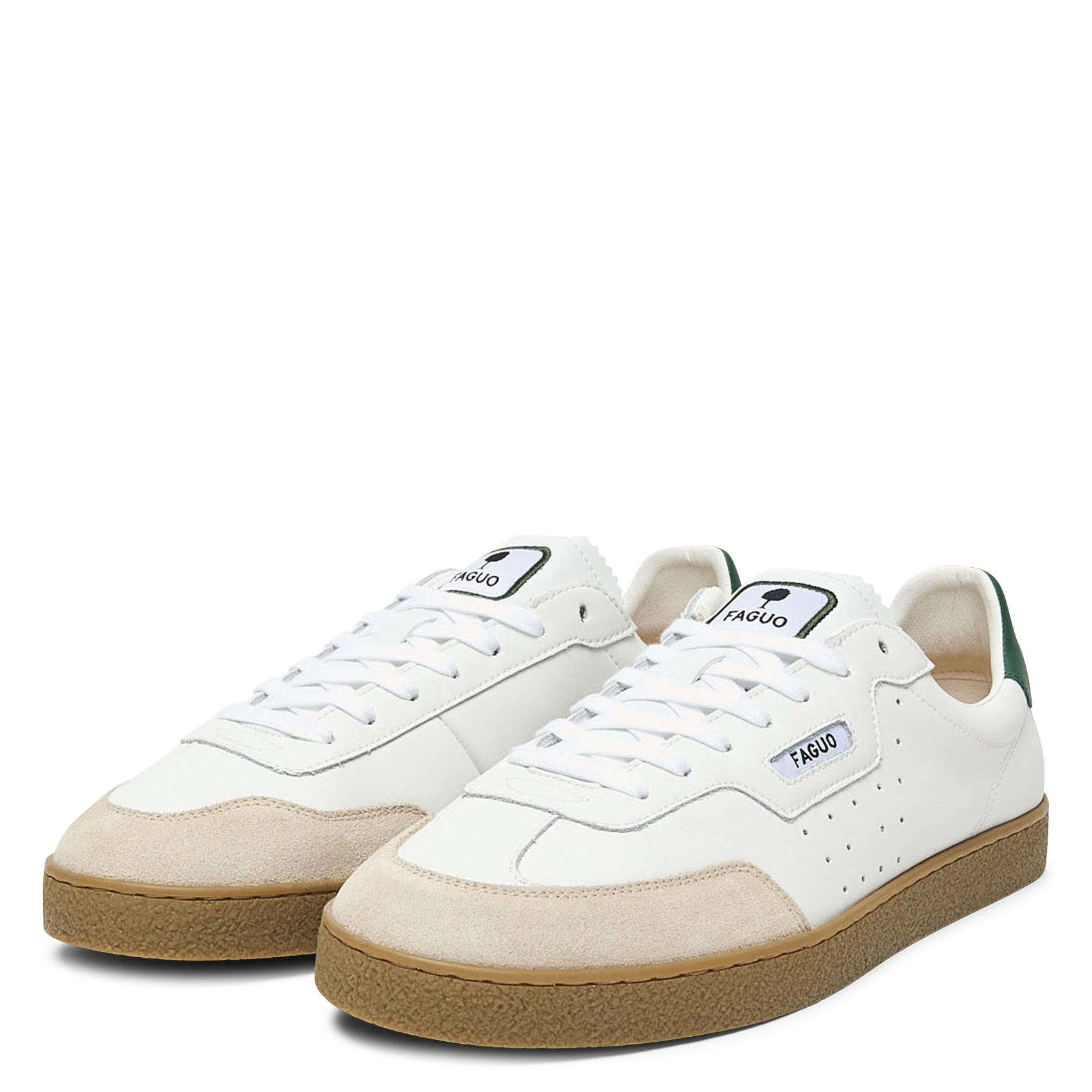 Lage, leren sneakers FAGUO Wit