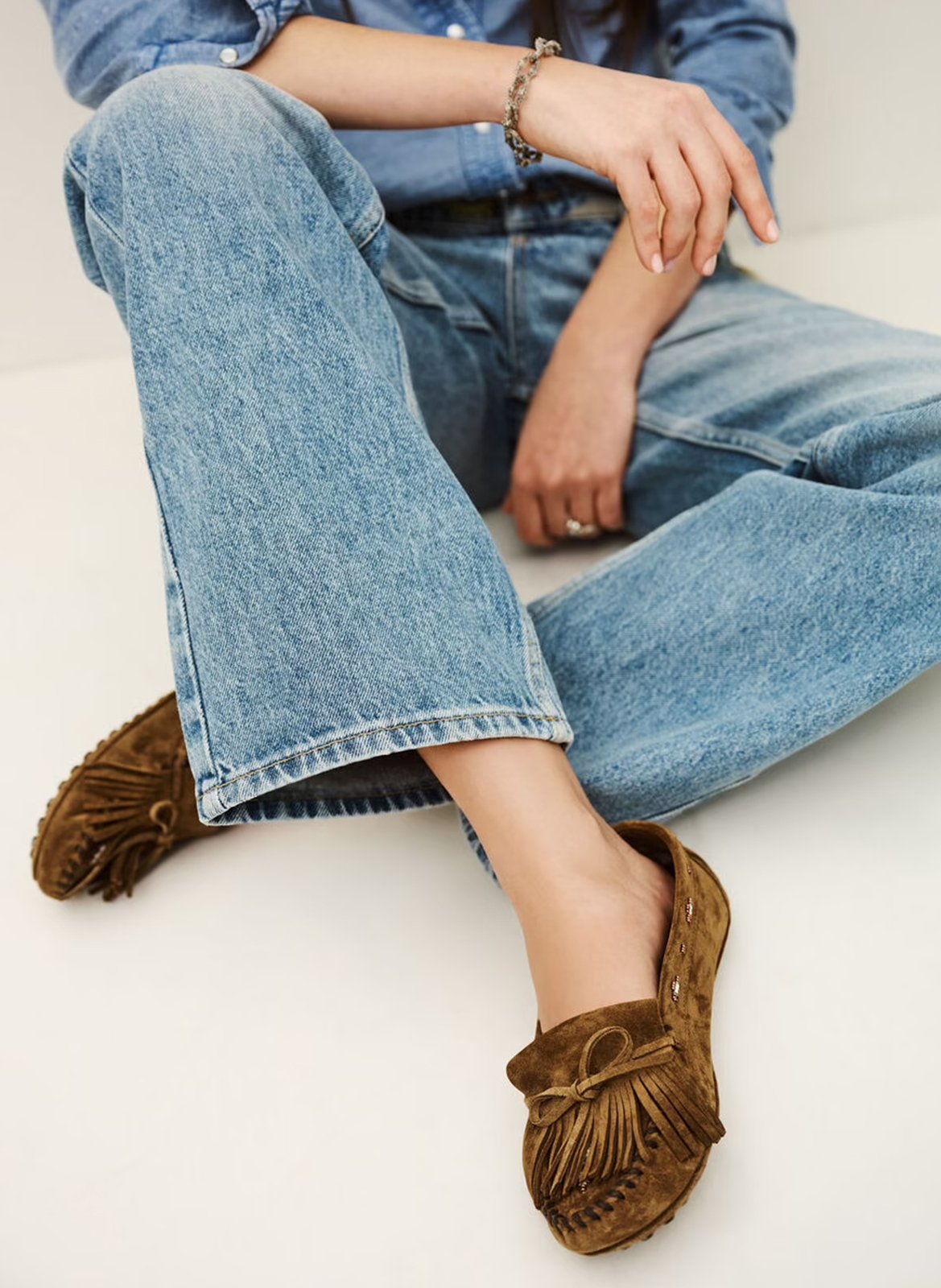 Mocassins en cuir BA&SH Marron