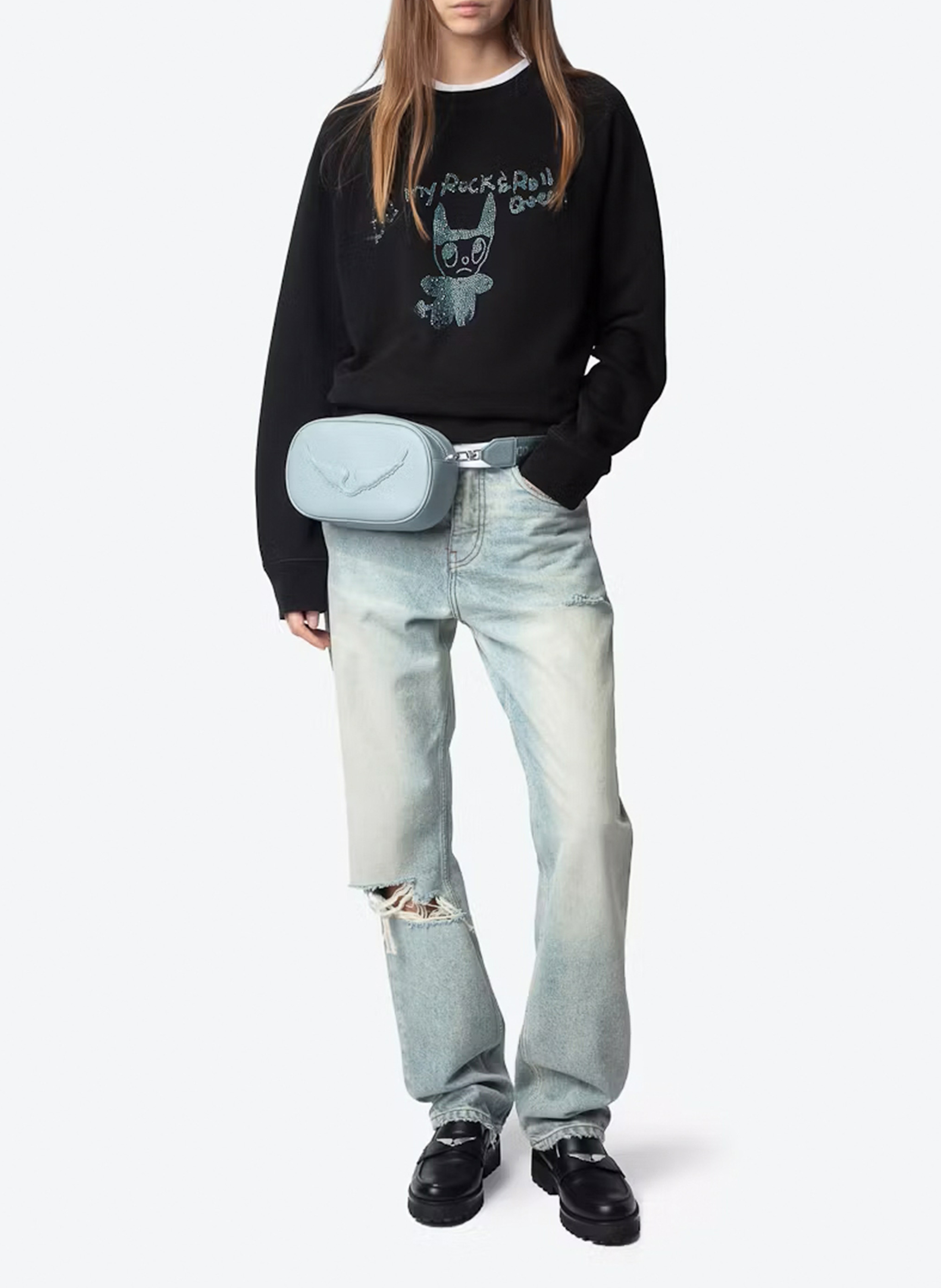 Sweat imprimé en coton ZADIG&VOLTAIRE Noir