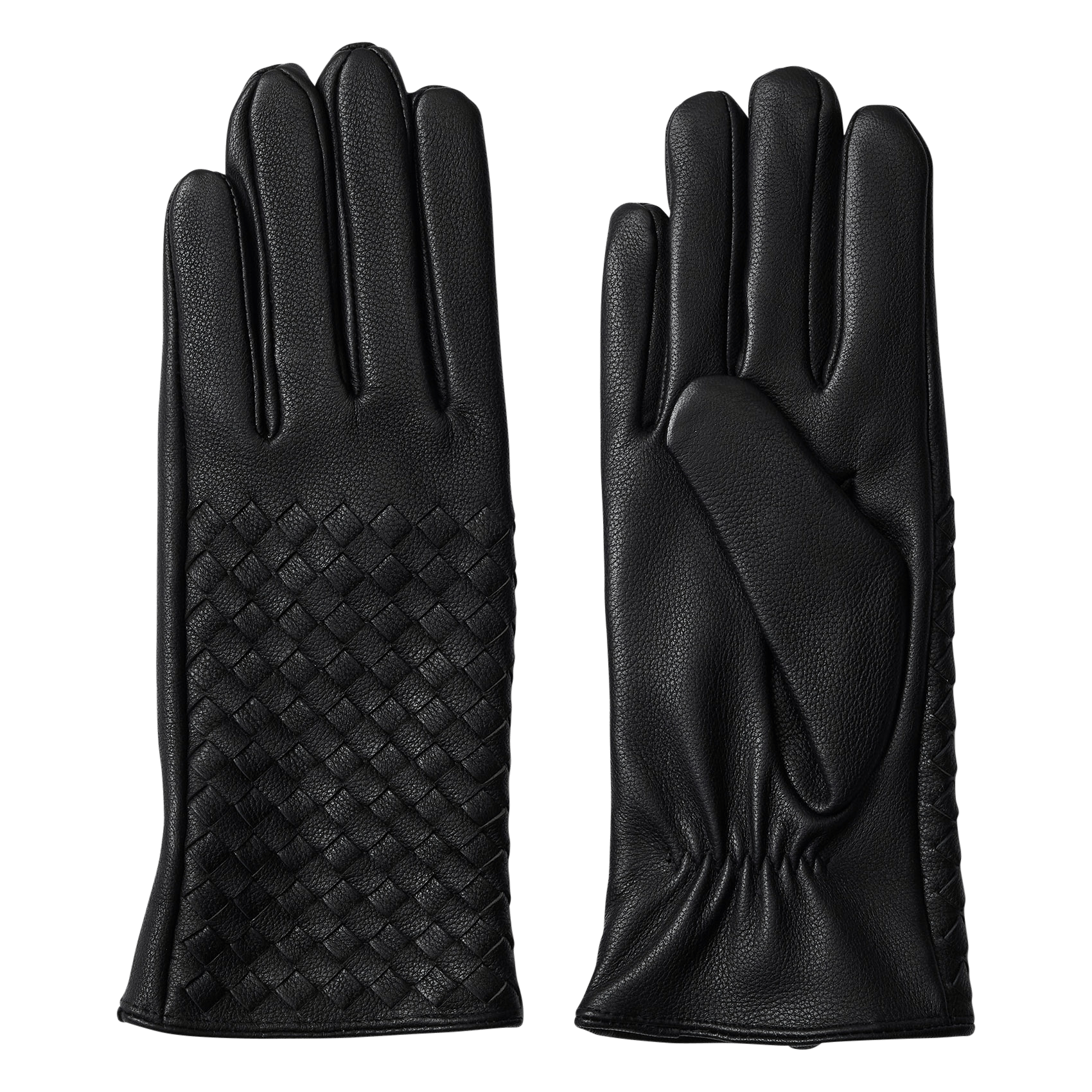 Gants unis en cuir grainé SELECTED Noir