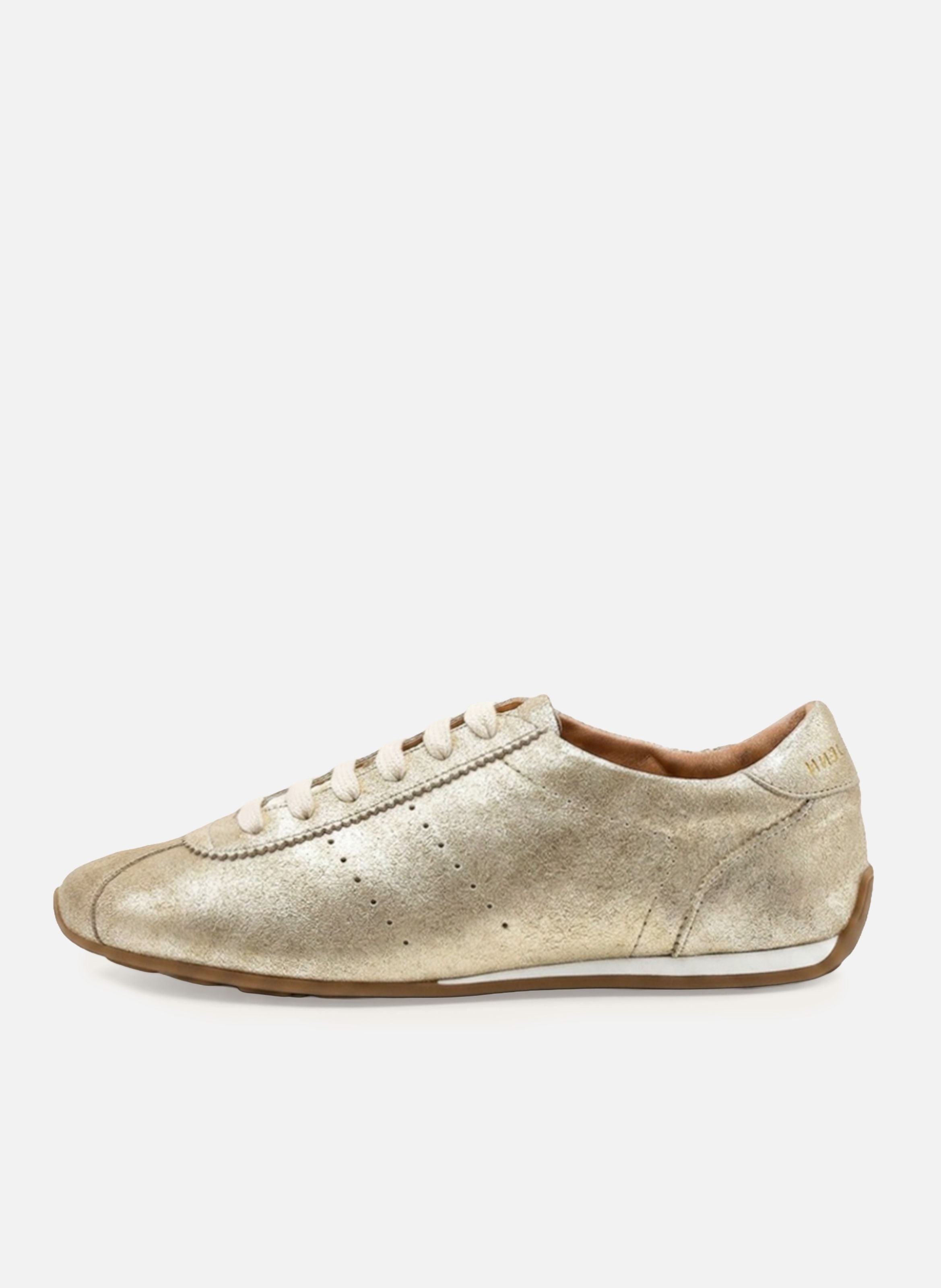 Metallic Leather Sofia Sneakers JULES & JENN Golden