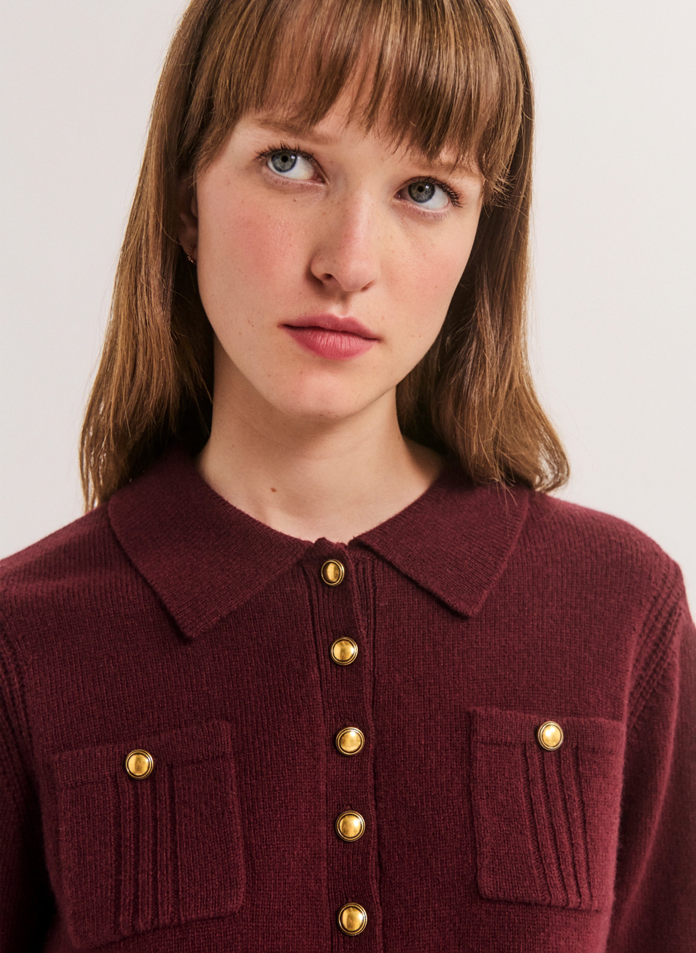 Pull droit en laine mélangée PABLO Rouge