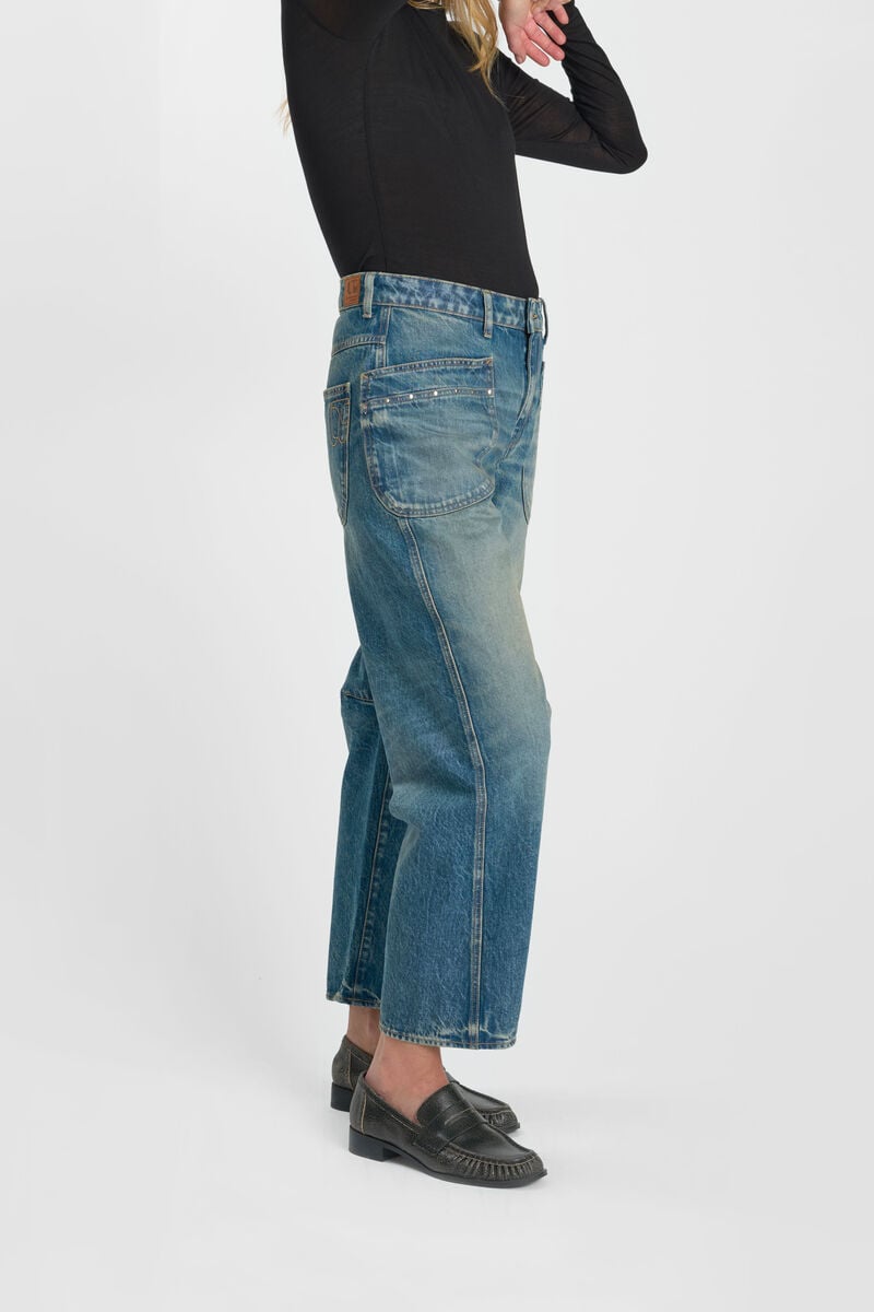 Loose jeans, wide leg, length 34 LE TEMPS DES CERISES Blue