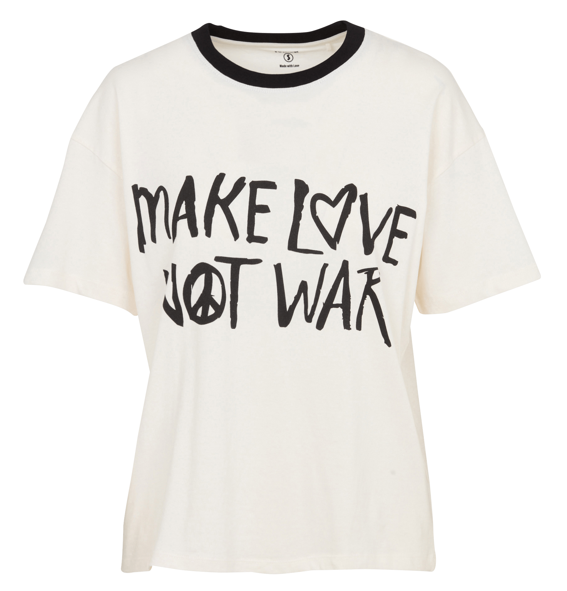 T-shirt ample col rond imprimé en coton MKT Beige