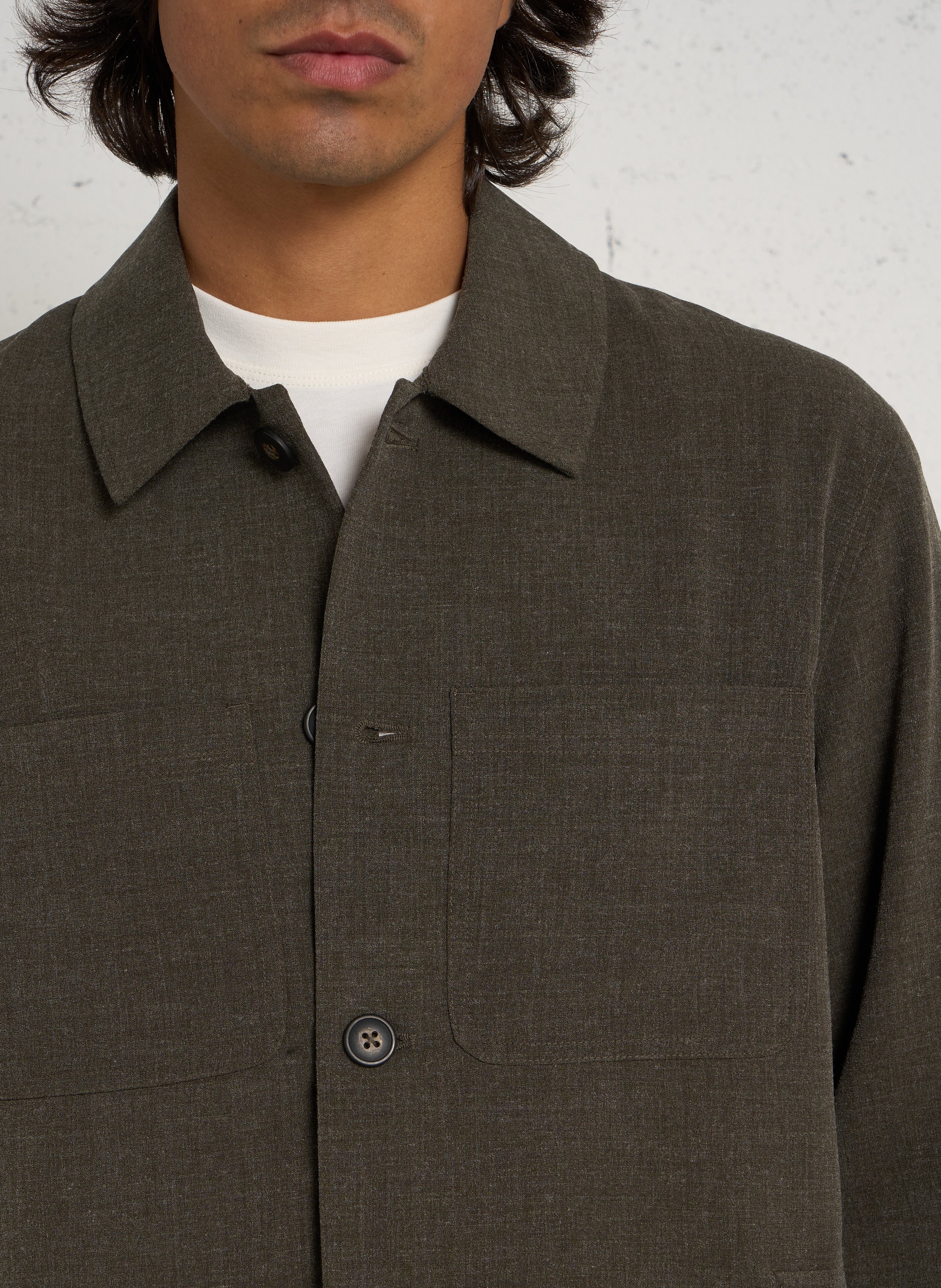 Chemise droite col classique LES DEUX Kaki