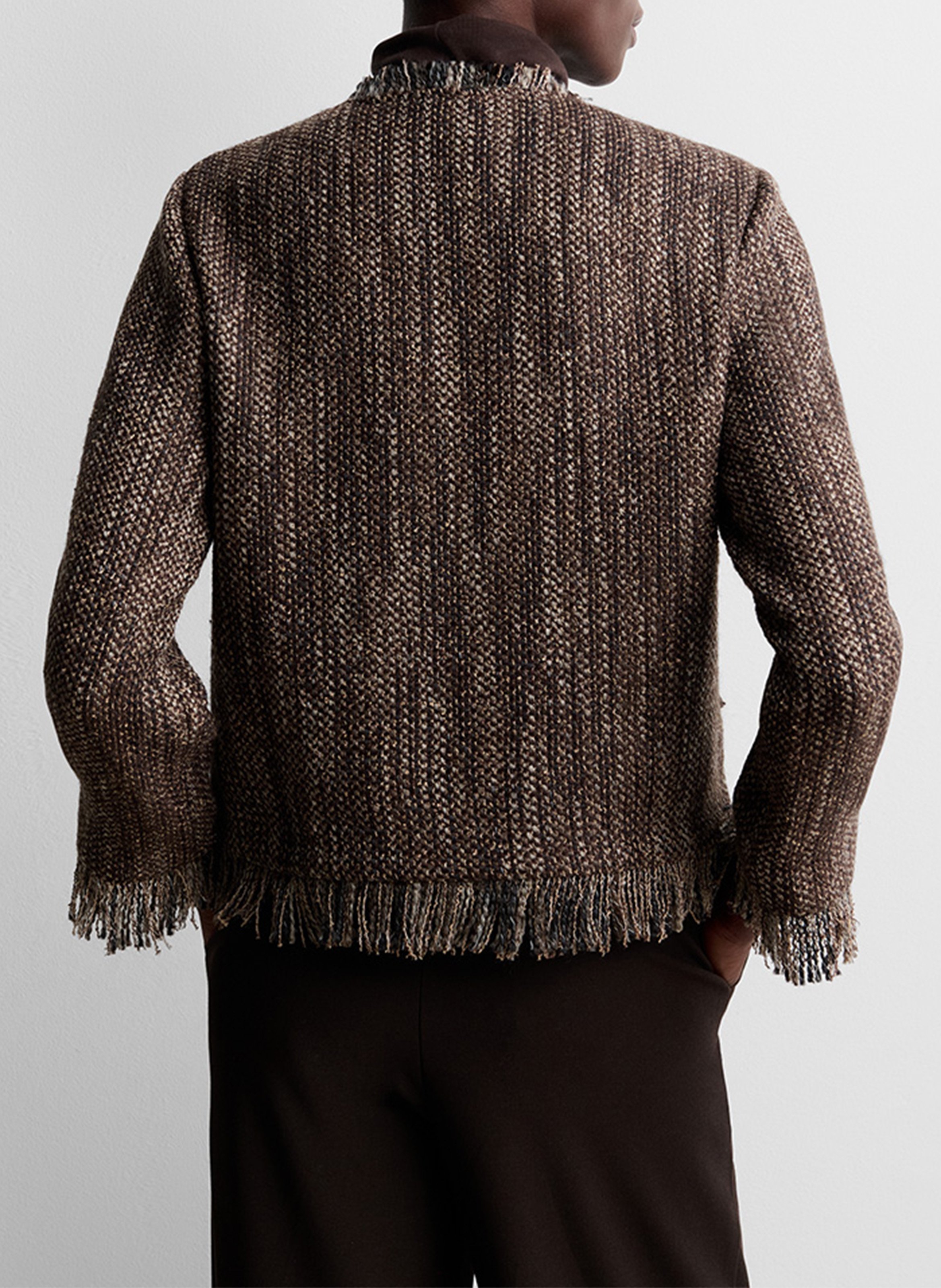 Straight round-neck tweed jacket SIMORRA Brown