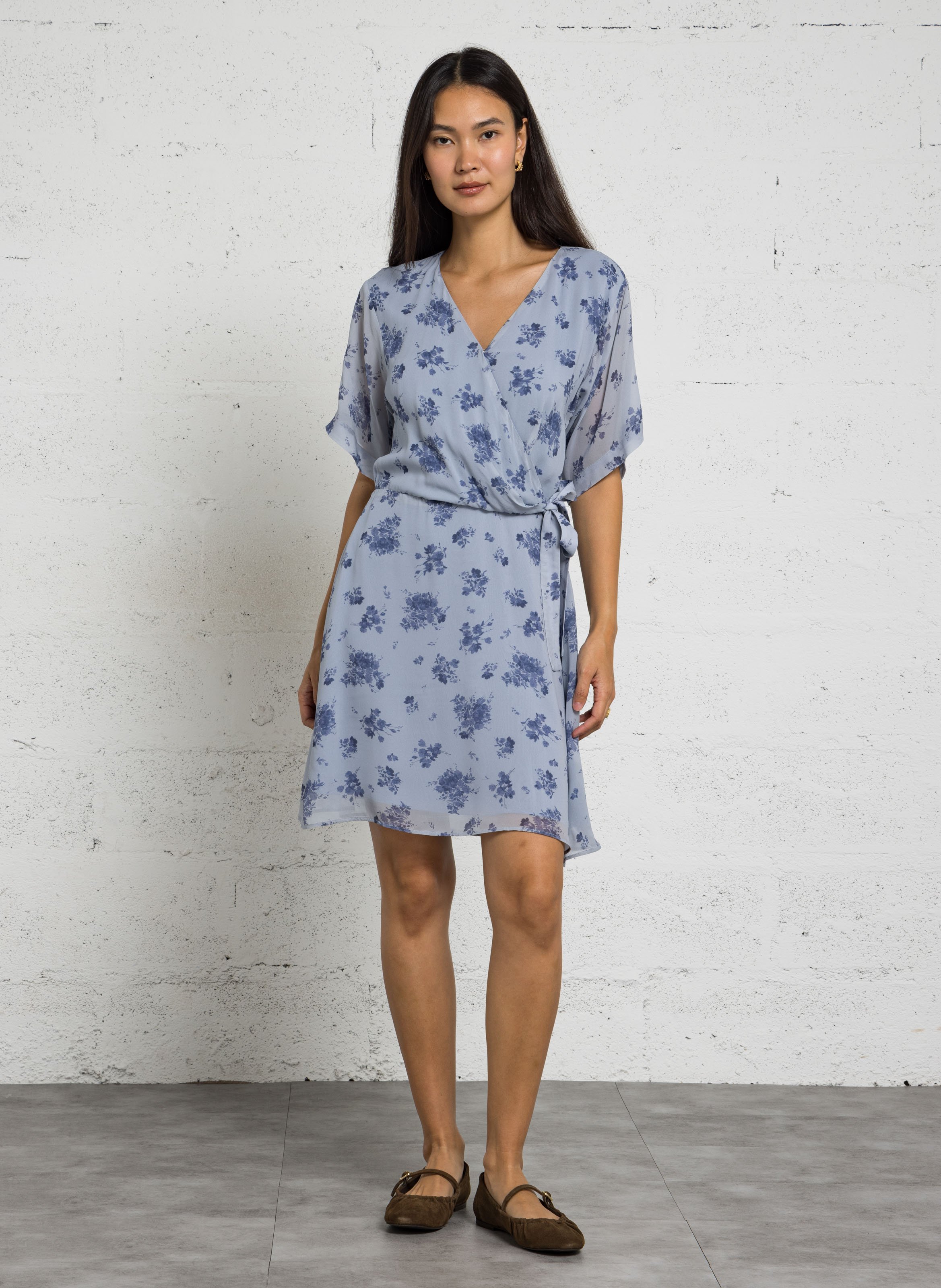 Robe courte cintrée à imprimé IKKS Bleu