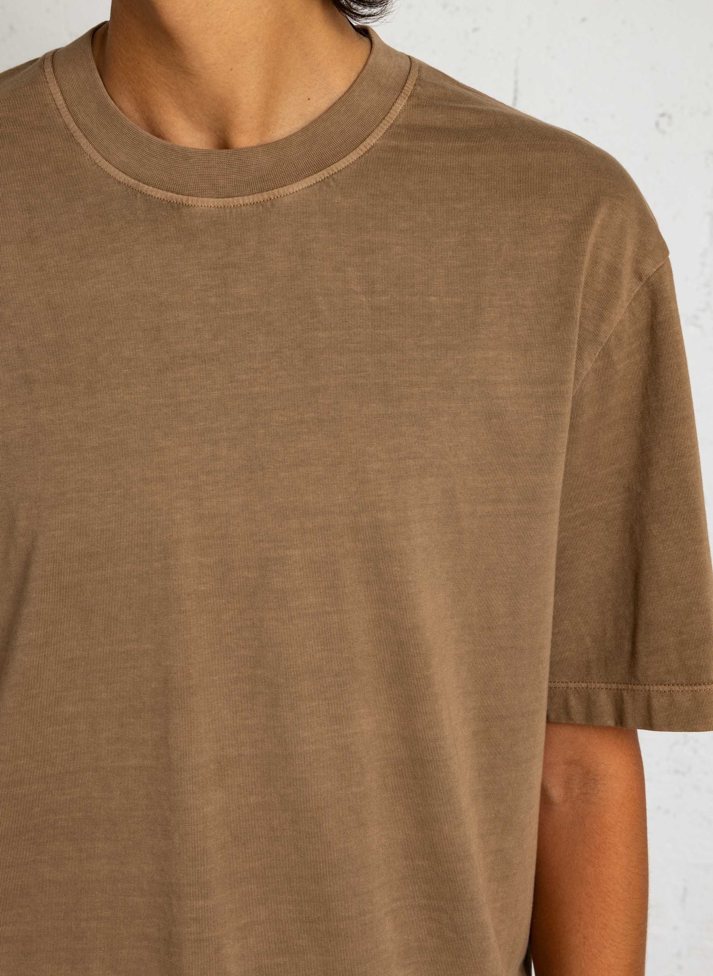 Tee-shirt col rond en coton MINIMUM Marron
