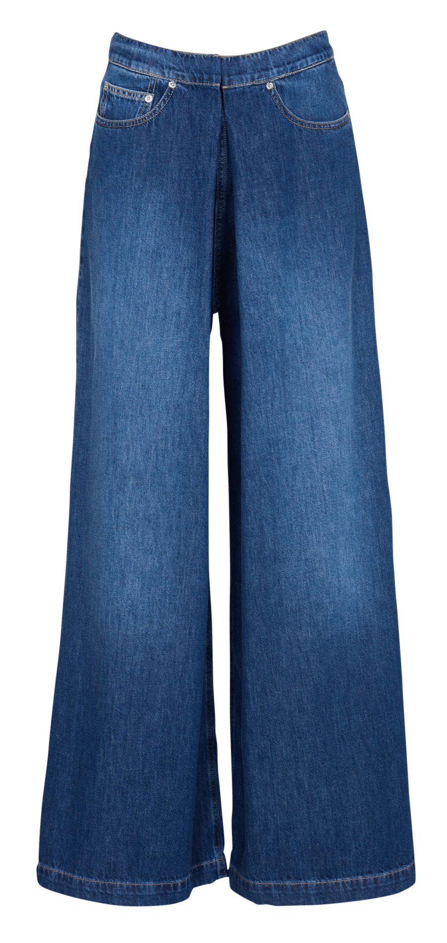 Weite Baumwolljeans mit Falten BERENICE Blau