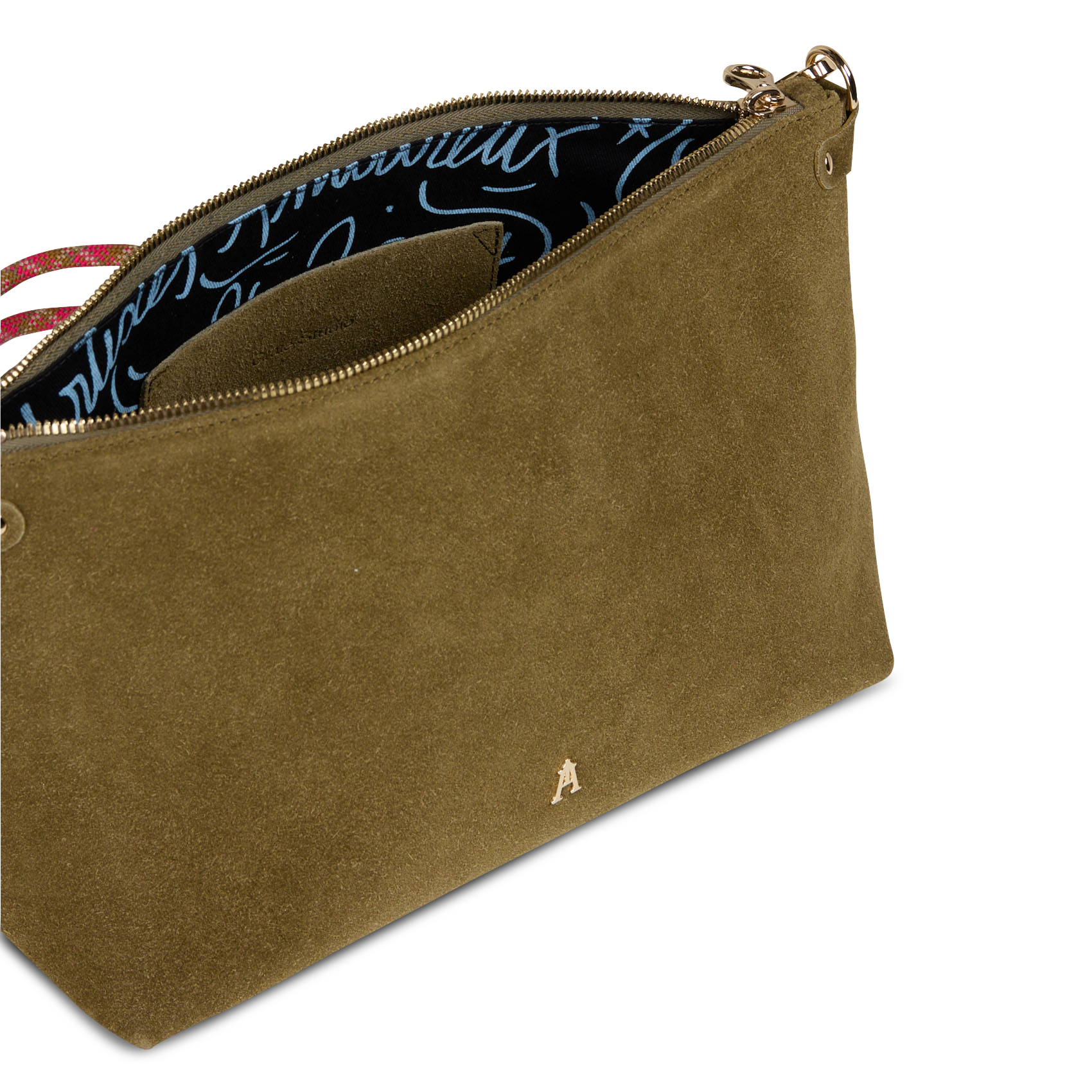 Metallic lambskin leather shoulder bag | Khaki CRAIE STUDIO Women