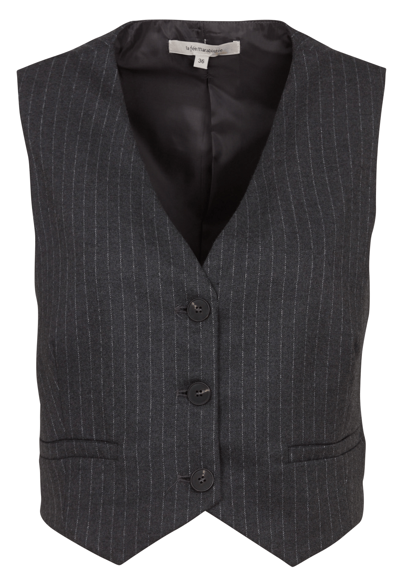 Striped sleeveless cardigan LA FEE MARABOUTEE Grey