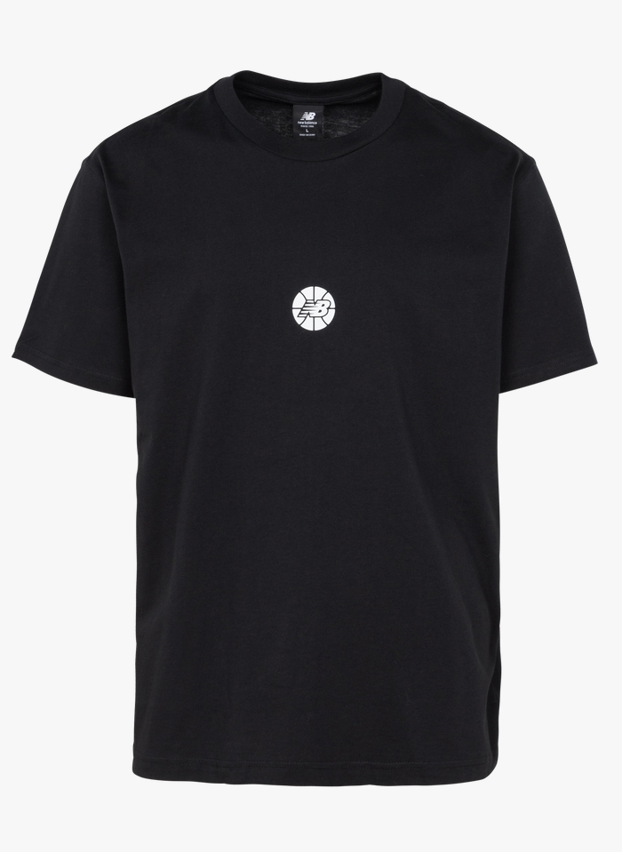 NEW BALANCE Tee-shirt col rond sérigraphié en coton  | Noir