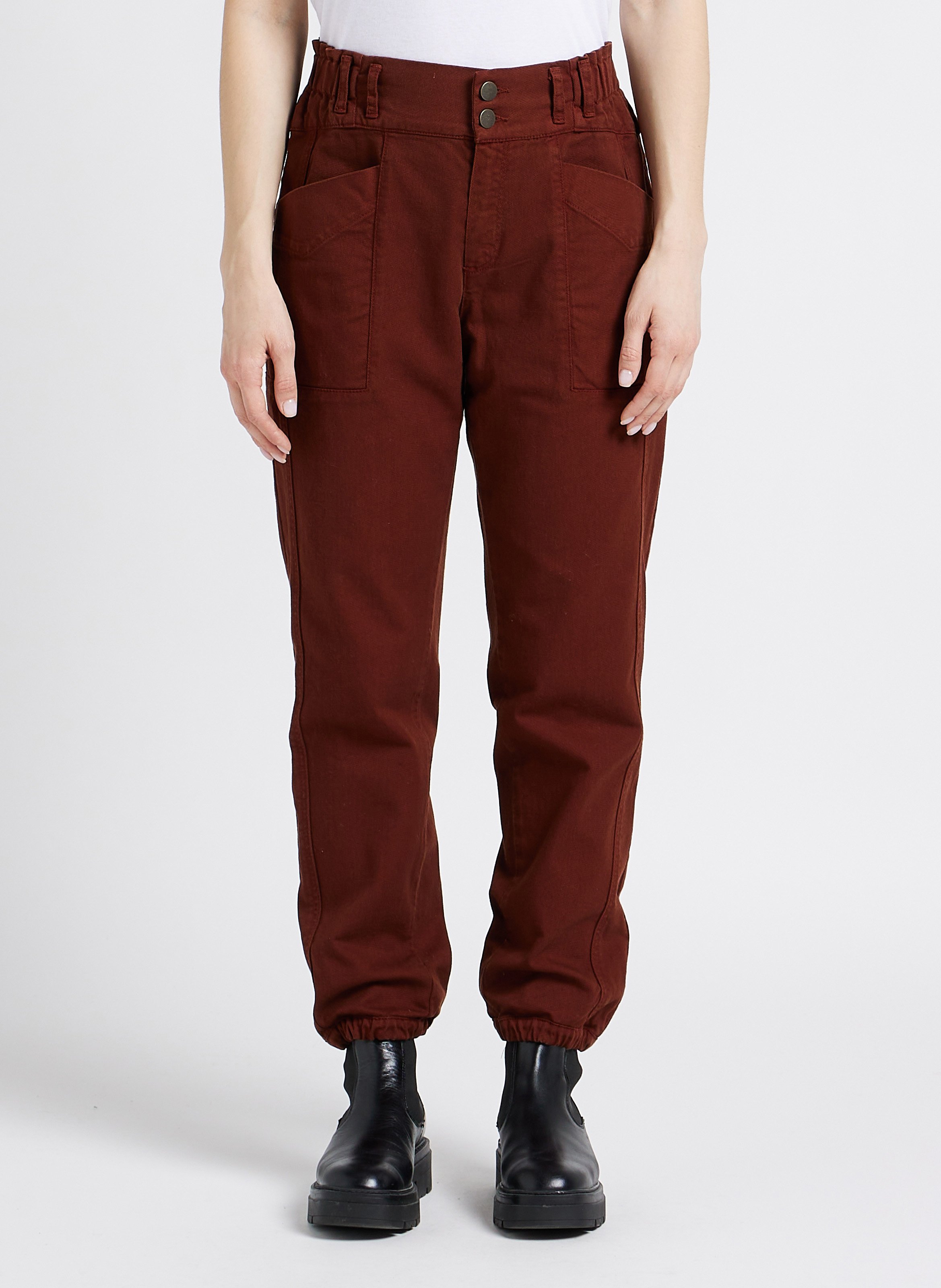 Pantalon discount slouchy marron