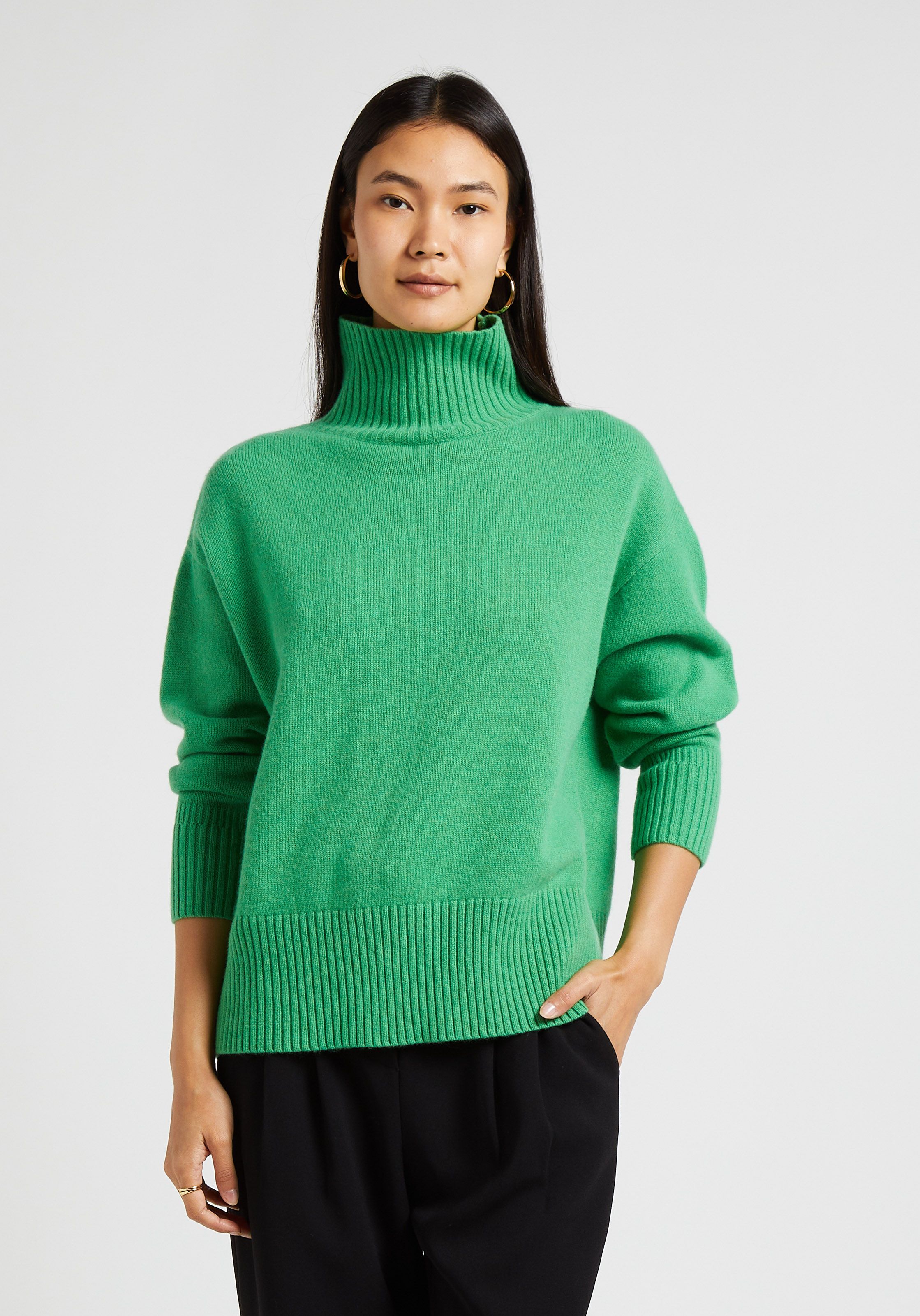 Vert Wool polo neck jumper