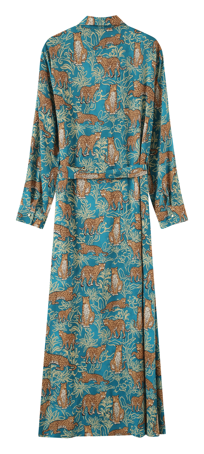 Robe longue et fluide à imprimé animalier GRACE ET MILA Vert