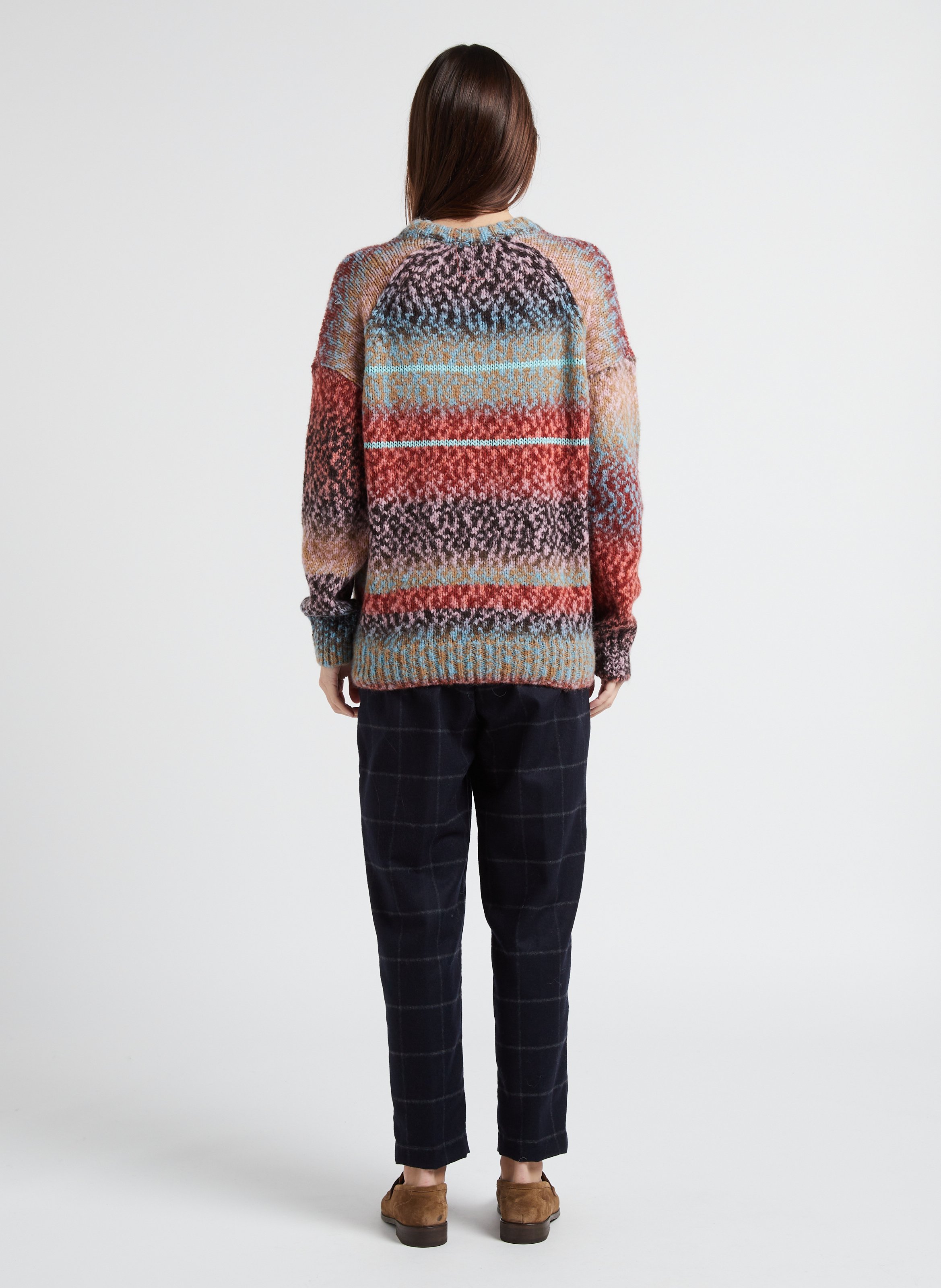 Wool-blend carrot pants POMANDERE Blue