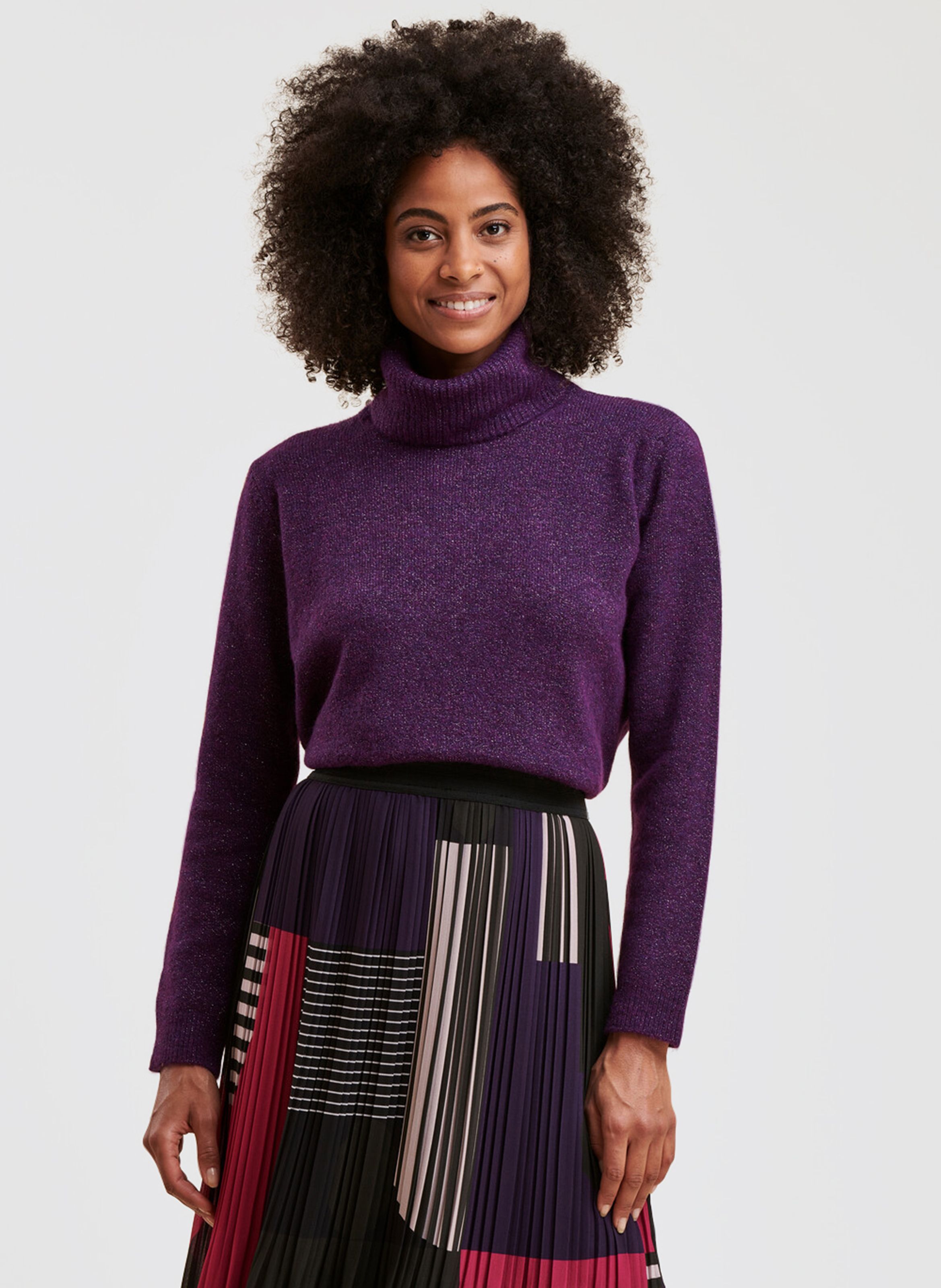 Purple turtleneck sales sweater women's